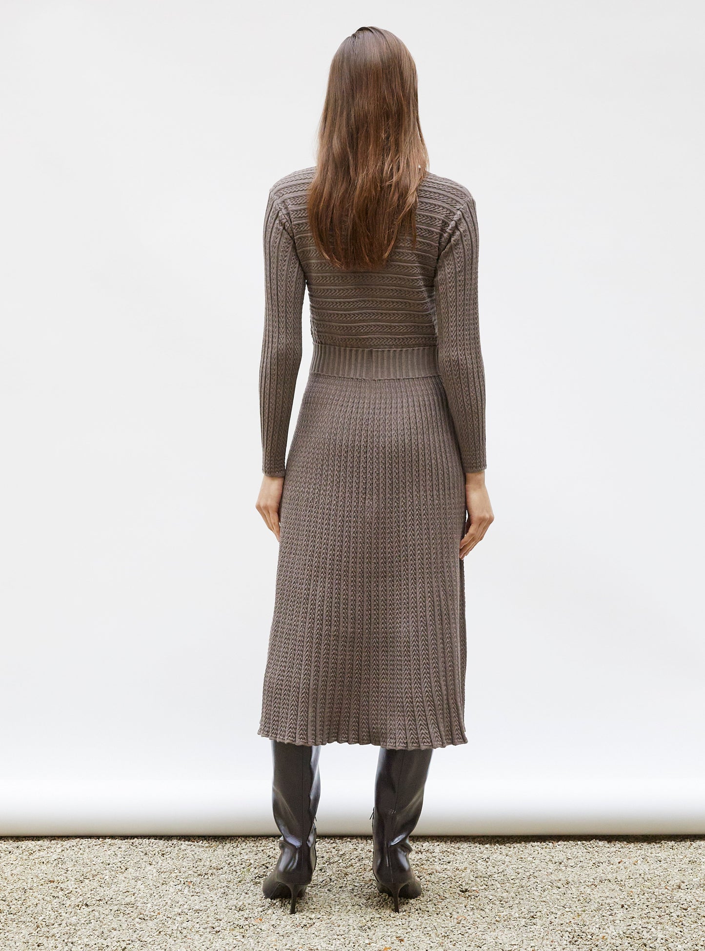 robe longue maille plissée