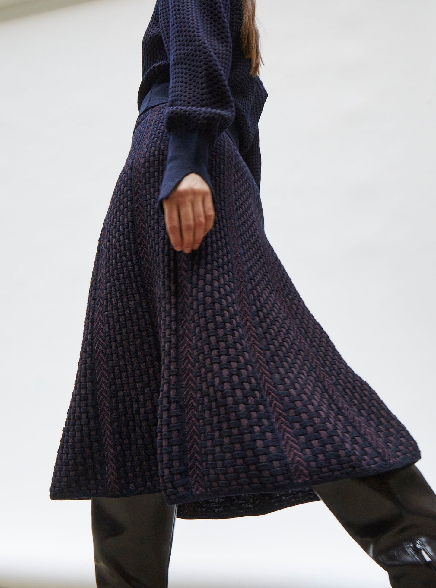 jupe en maille panier tressé