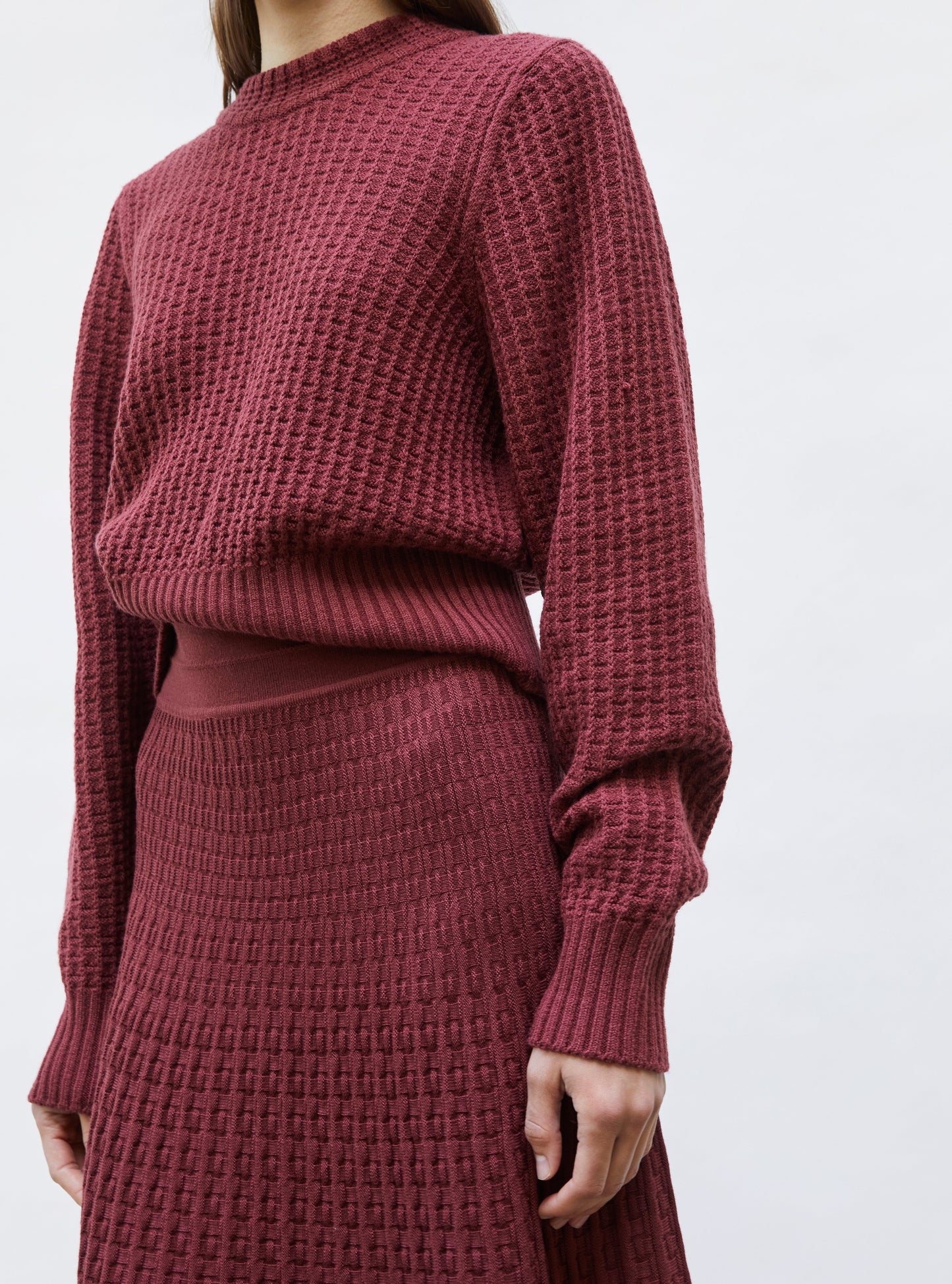 pull fin maille gaufrée
