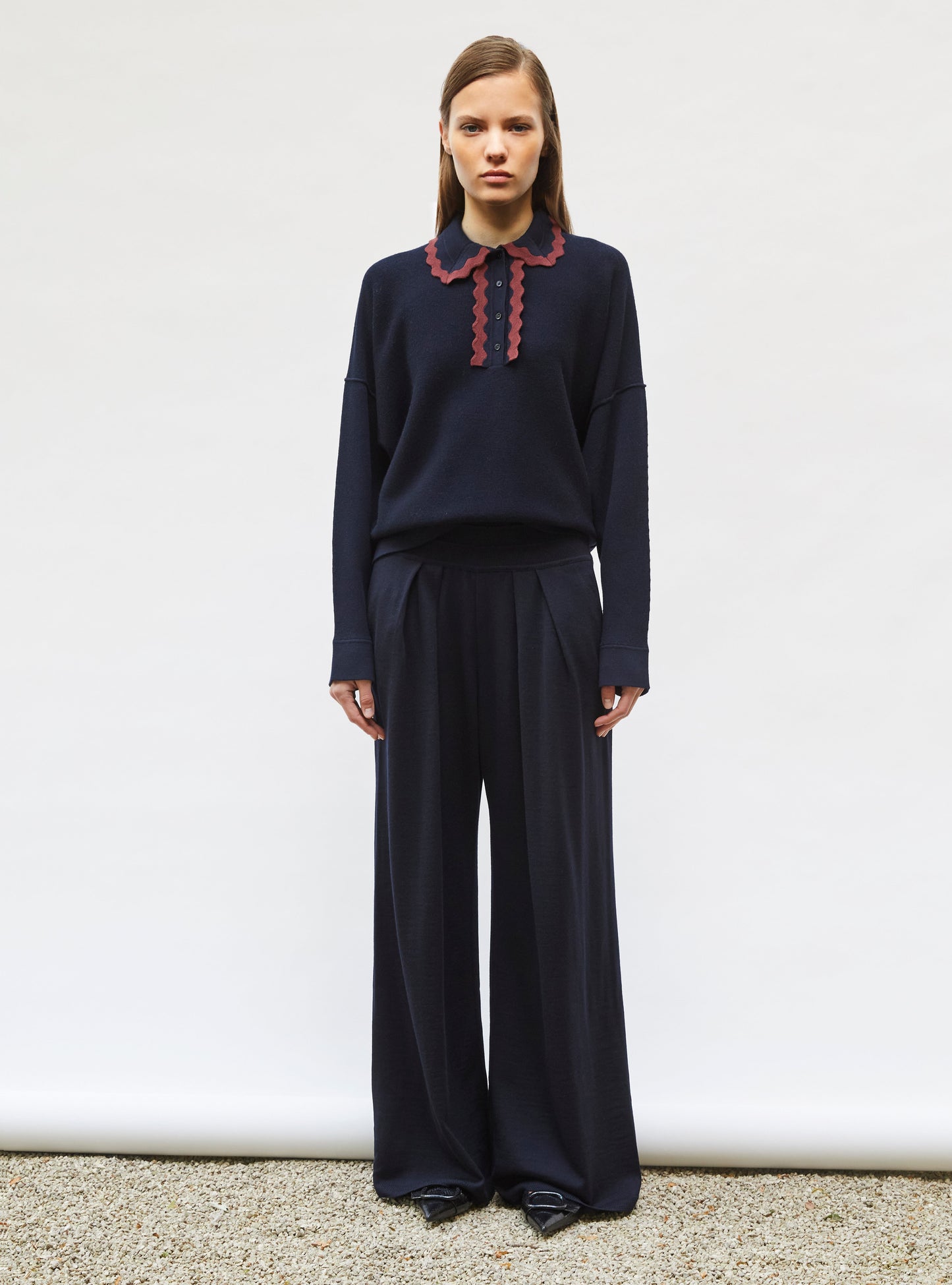 chemise maille col croquet
