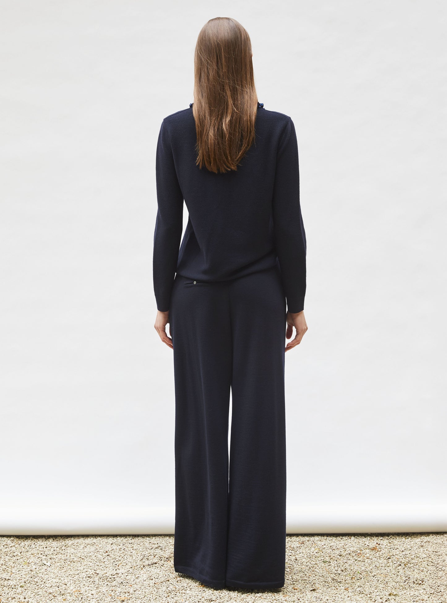 chemise en maille col volanté