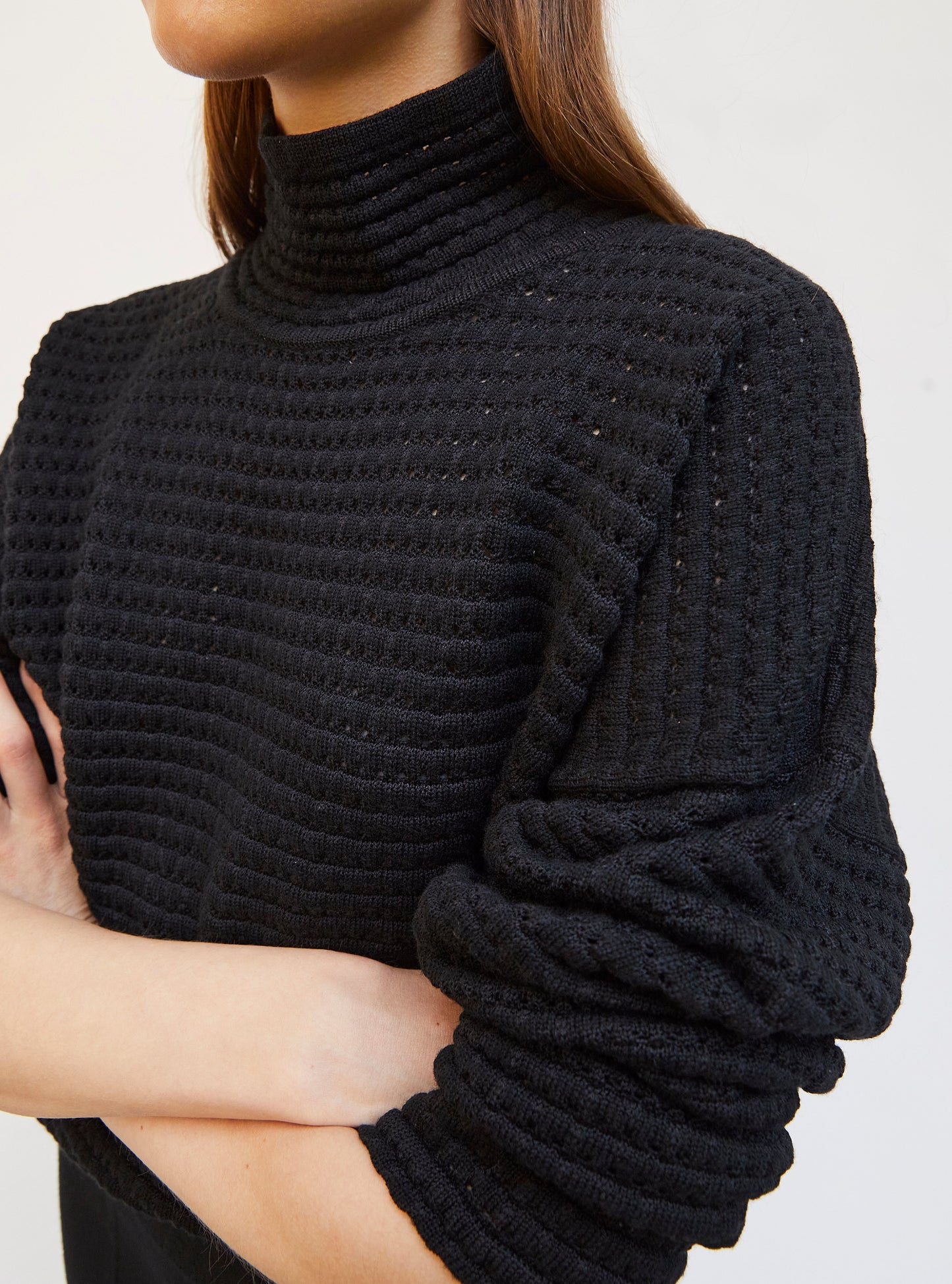 pull maille résille de laine