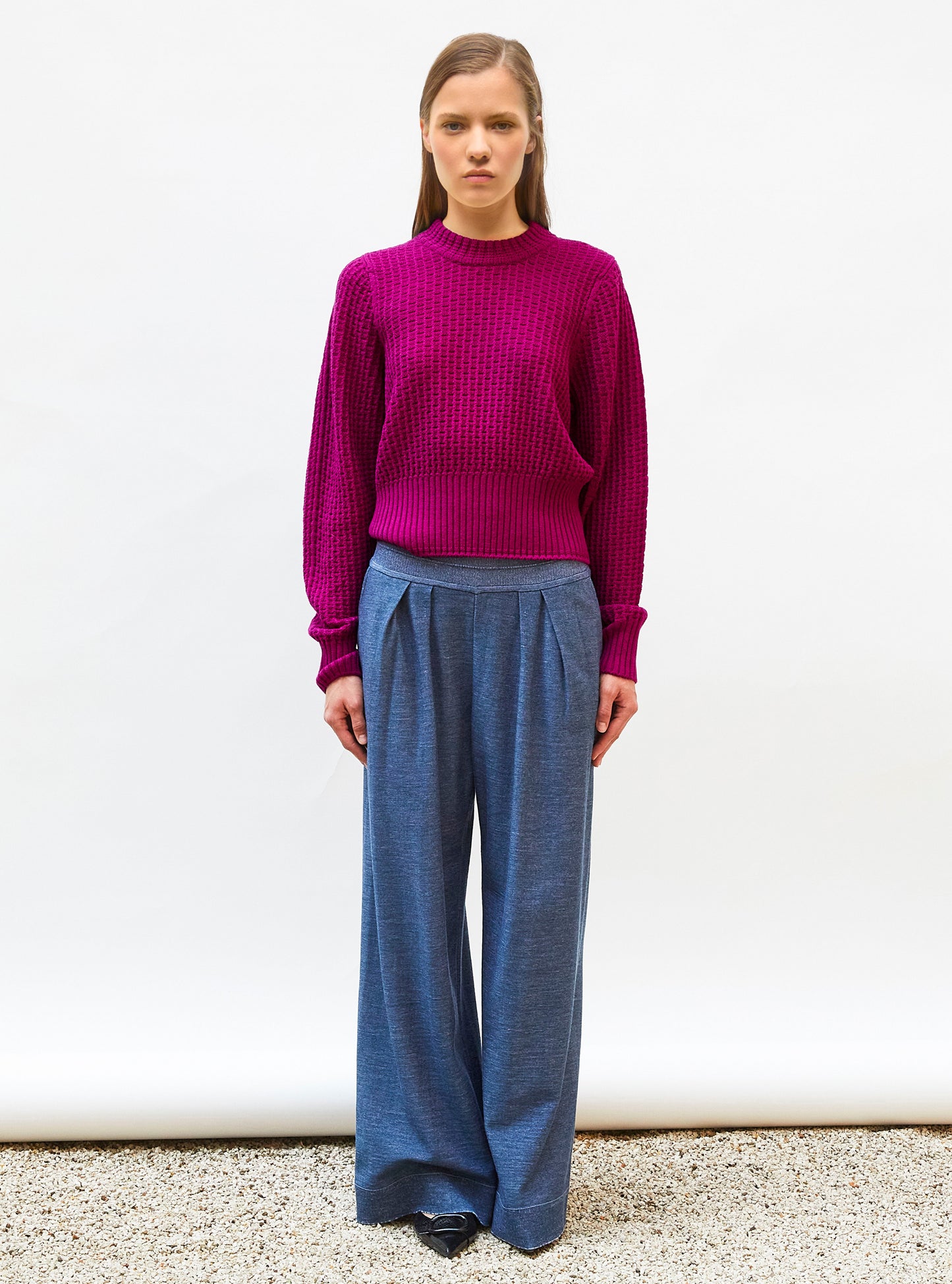 pull fin maille gaufrée