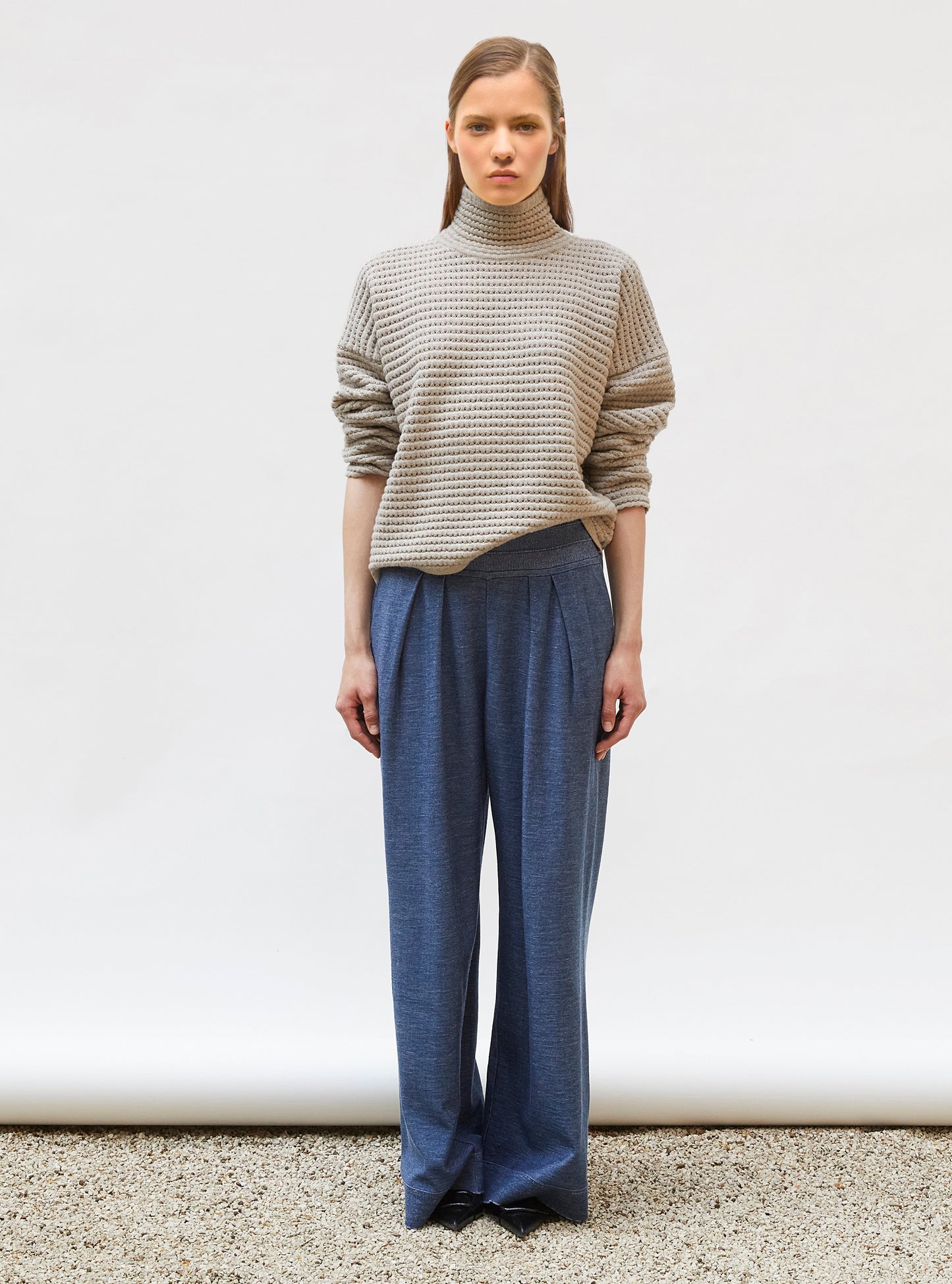 pull maille résille de laine