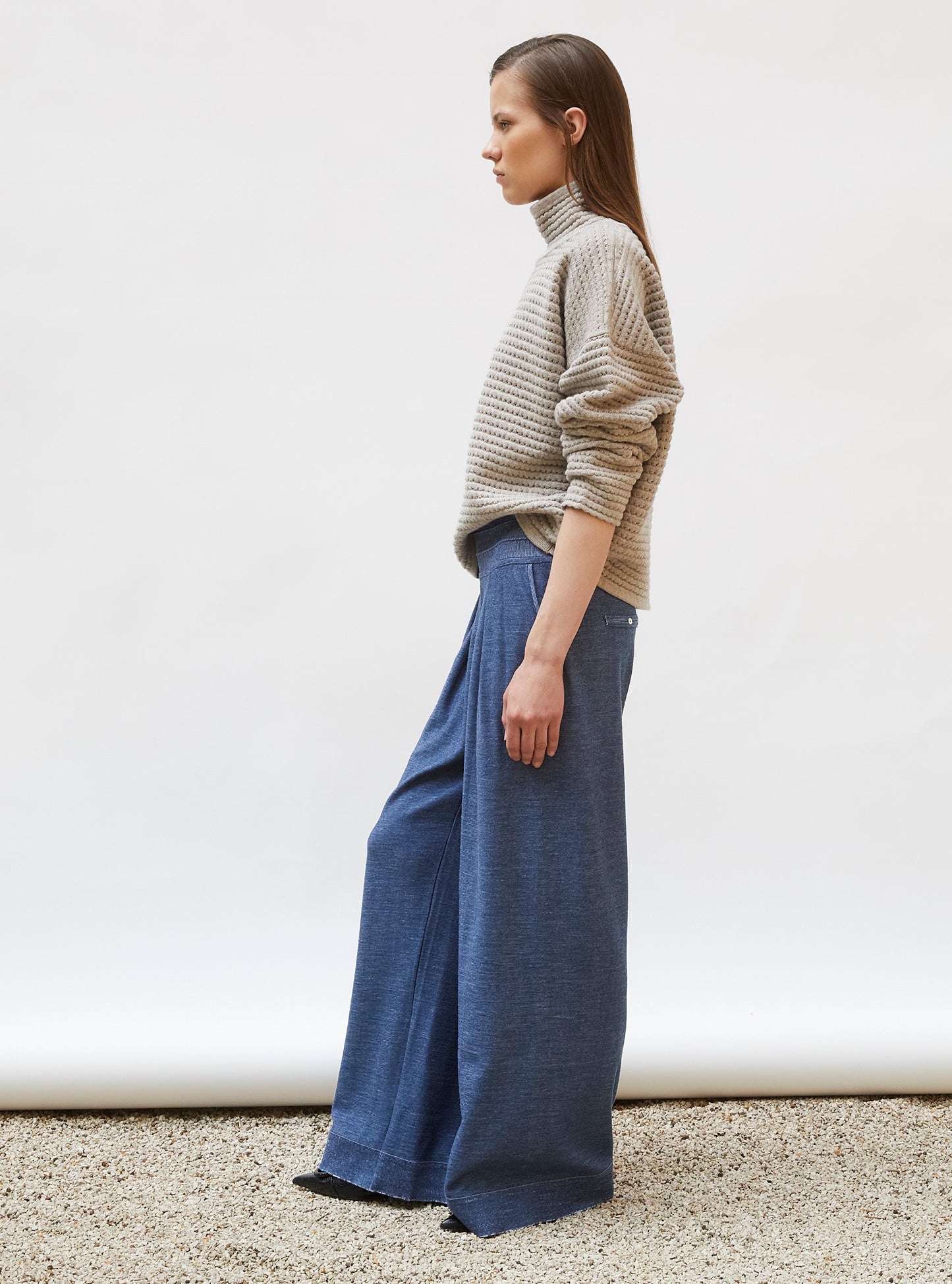 pull maille résille de laine