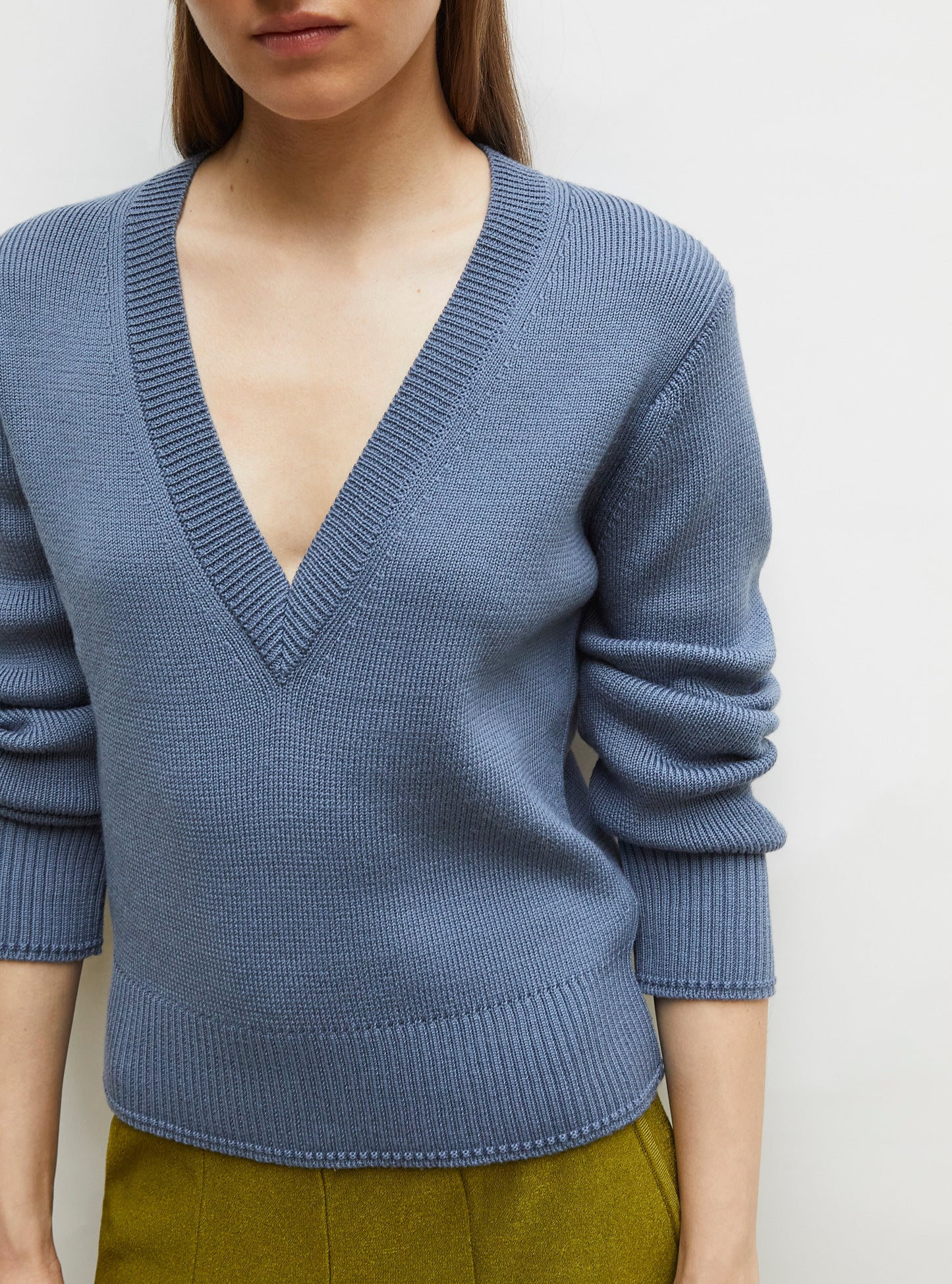 pull col v maille pleine