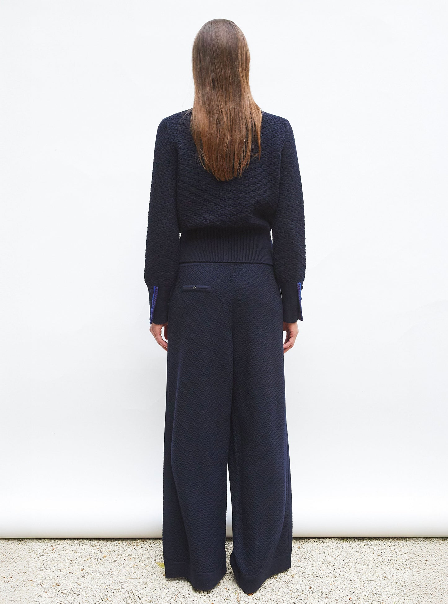 veste maille brodée main
