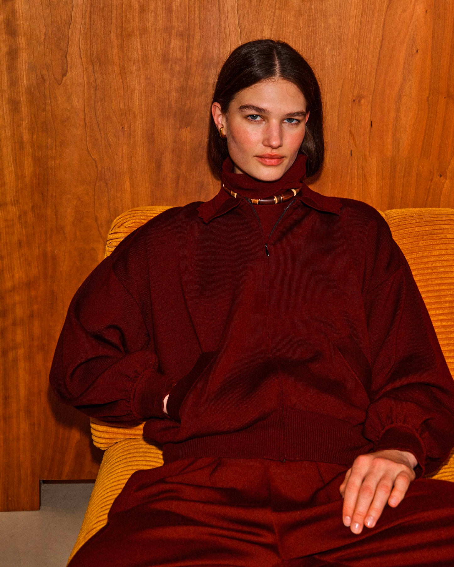 veste en maille col croquet