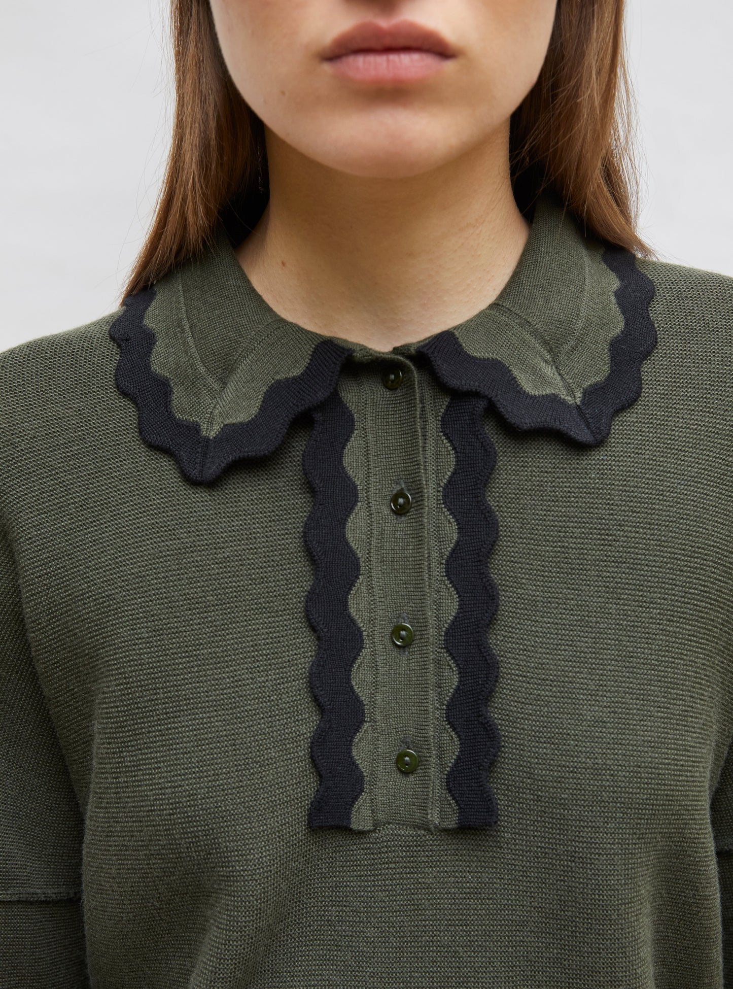 chemise maille col croquet