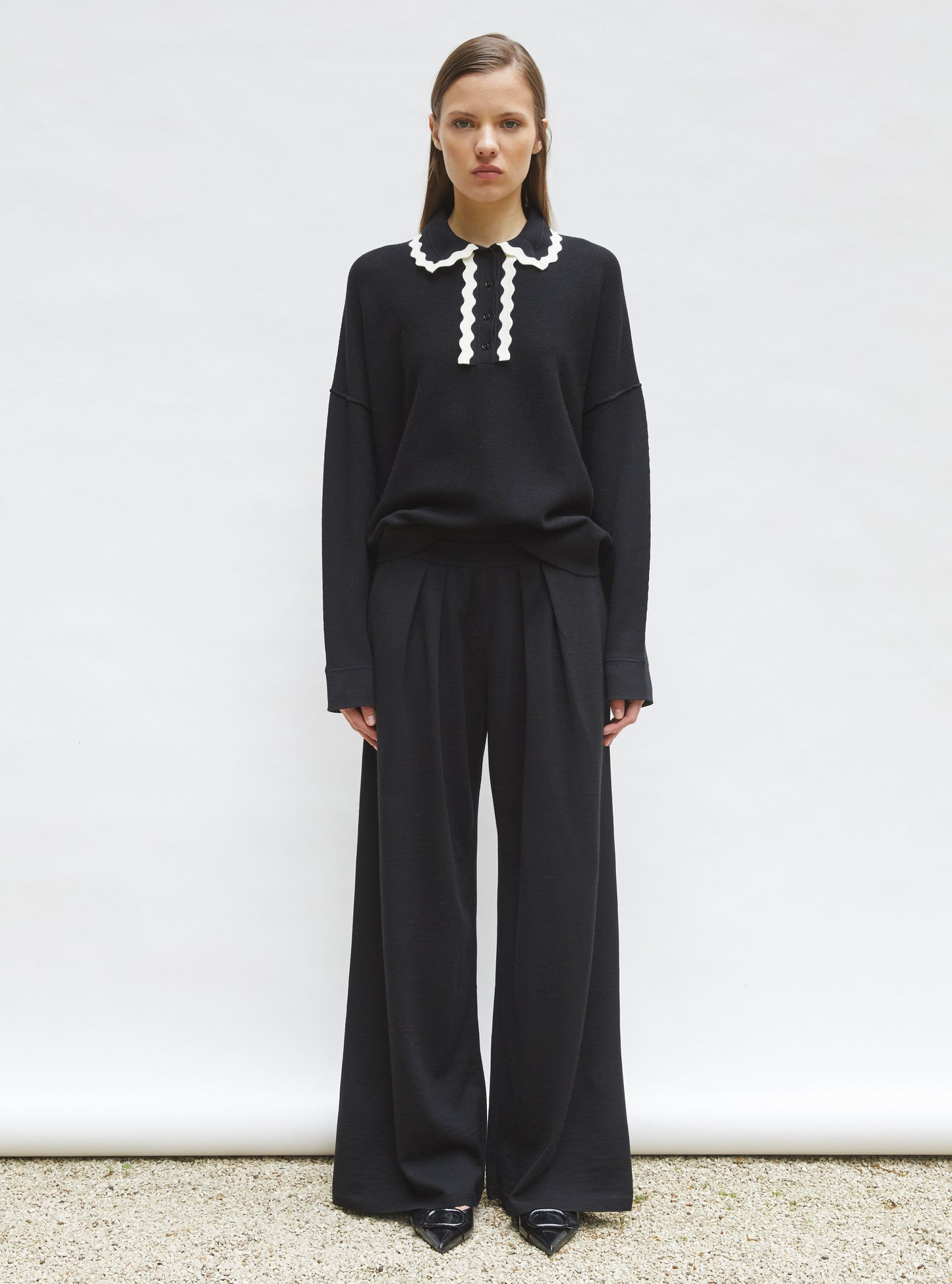 chemise maille col croquet