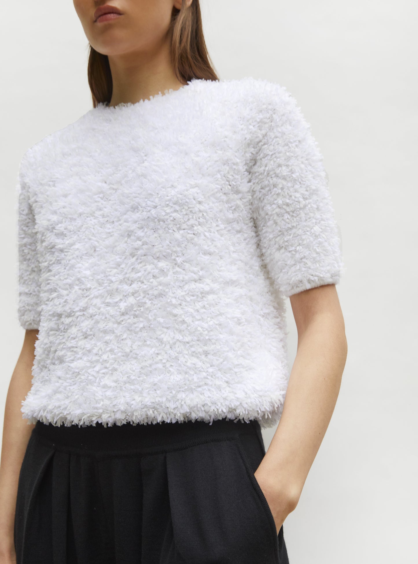 top plumetis manches coudes