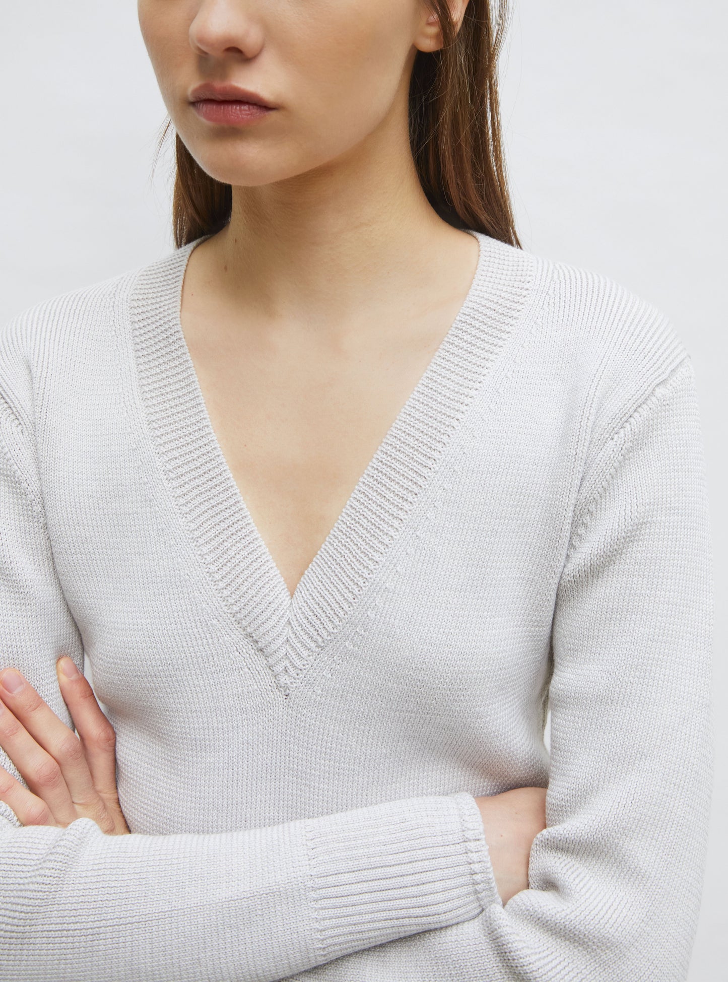 pull col v maille pleine