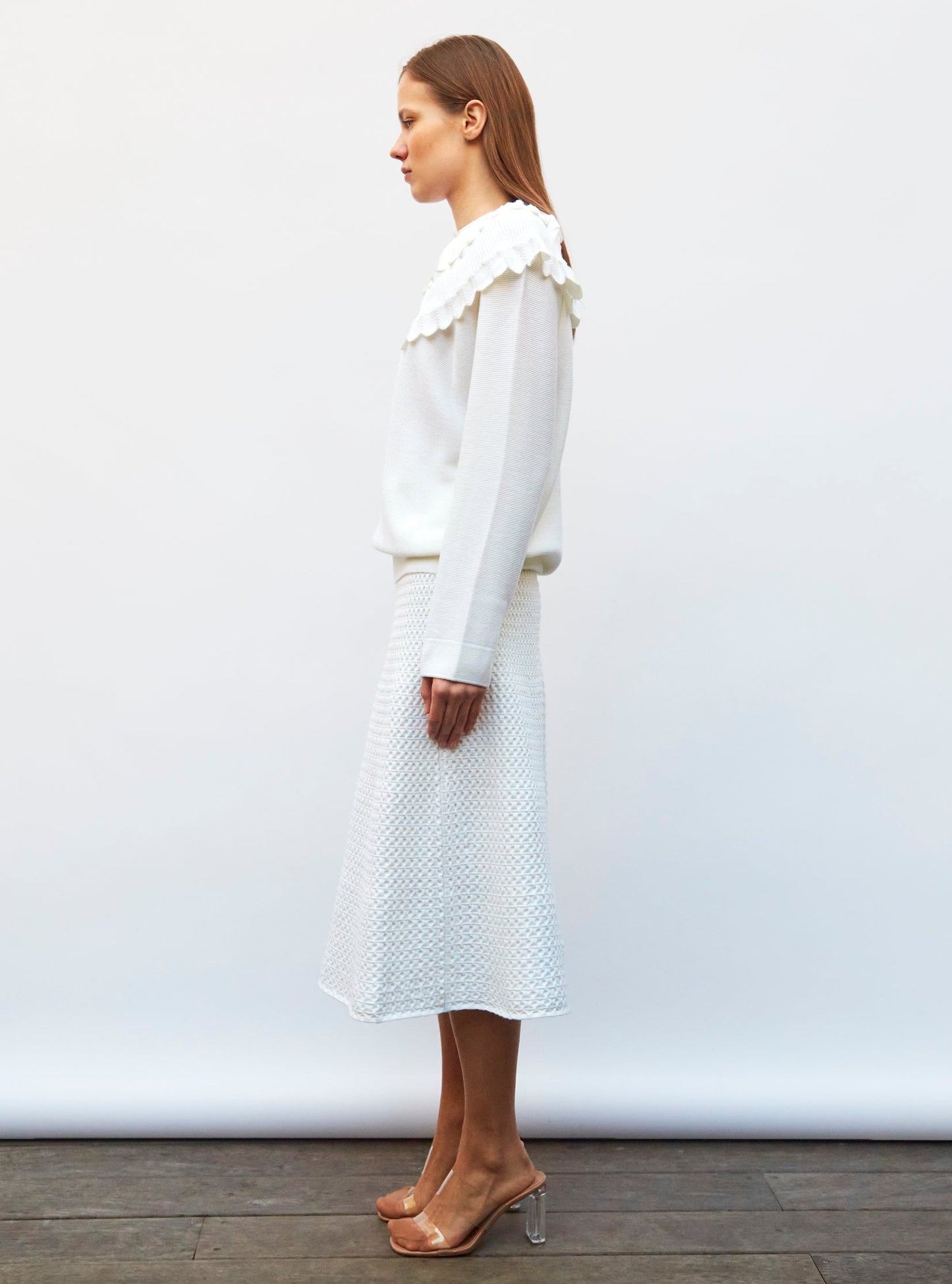 blouse en maille à maxi col