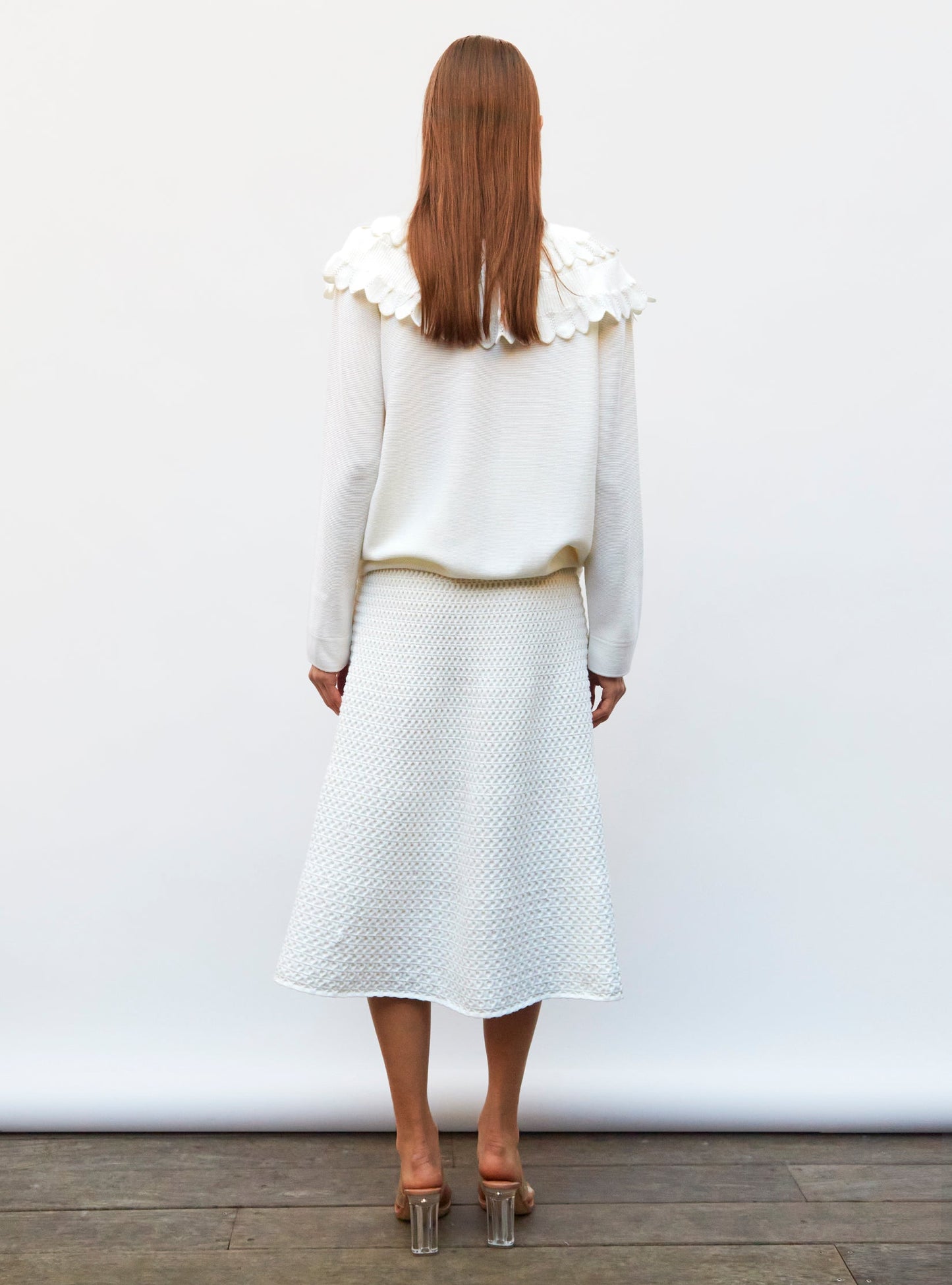 blouse en maille à maxi col