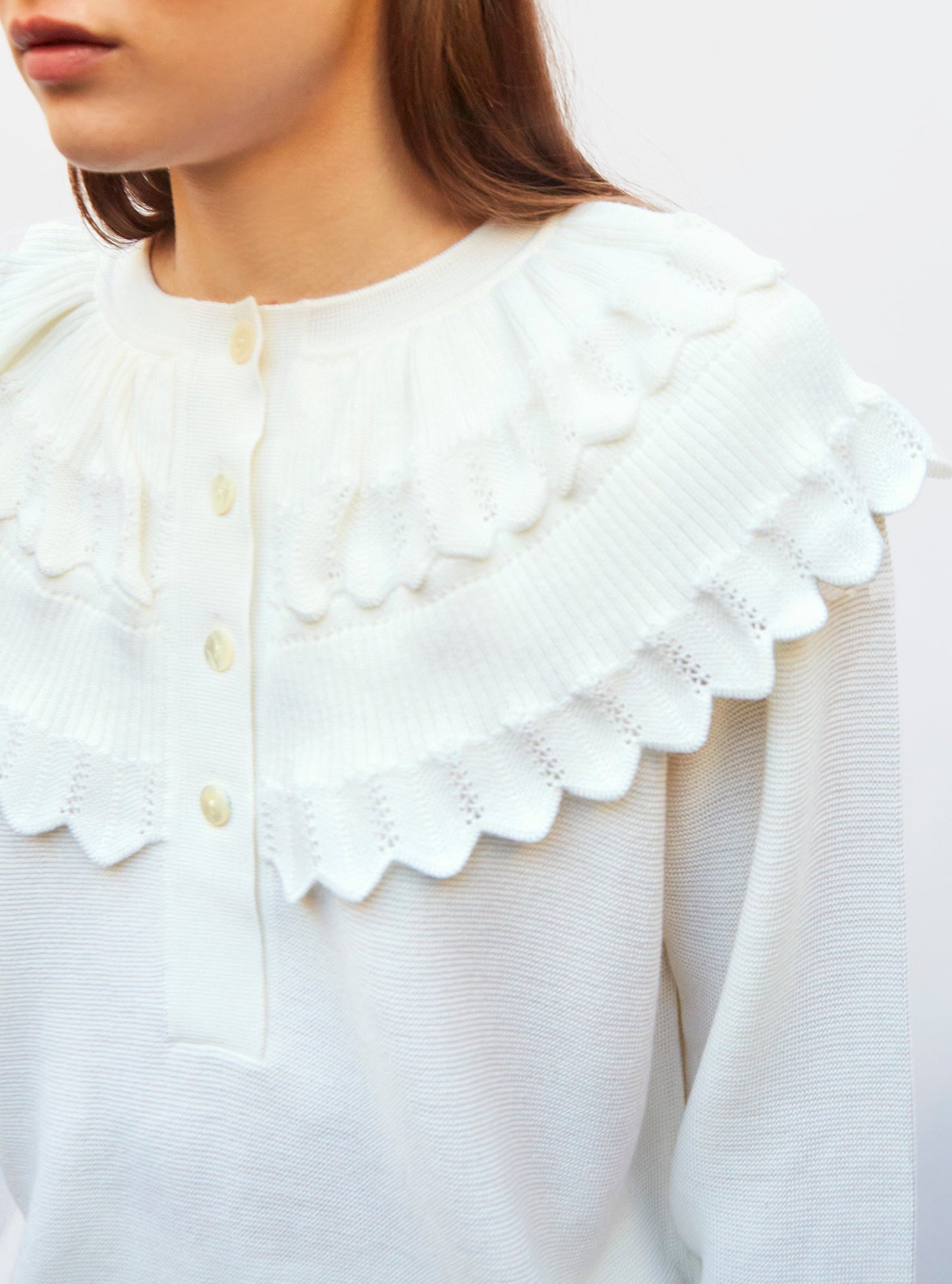blouse en maille à maxi col