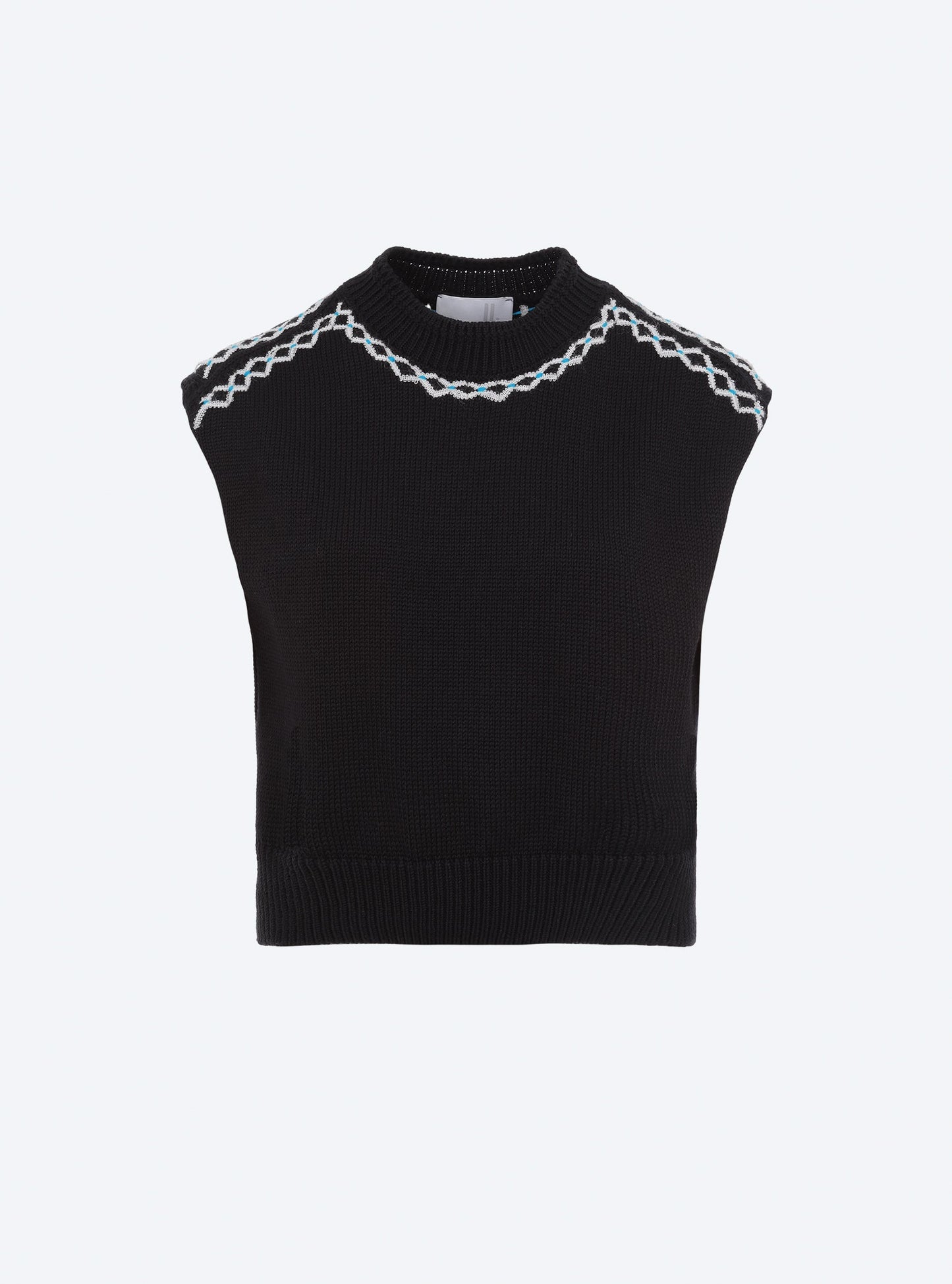 top en maille brodé main