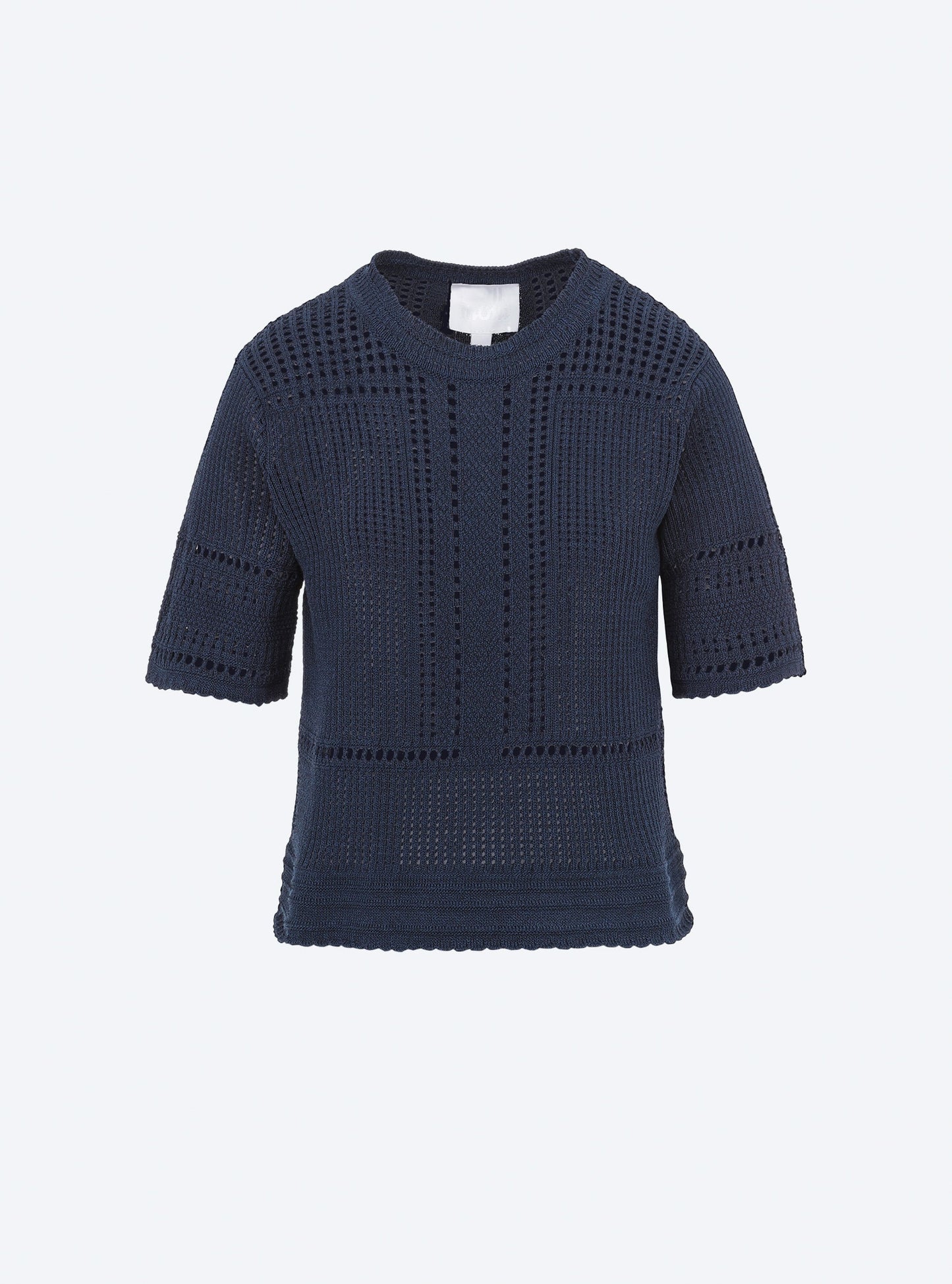 top en maille cannage ajouré