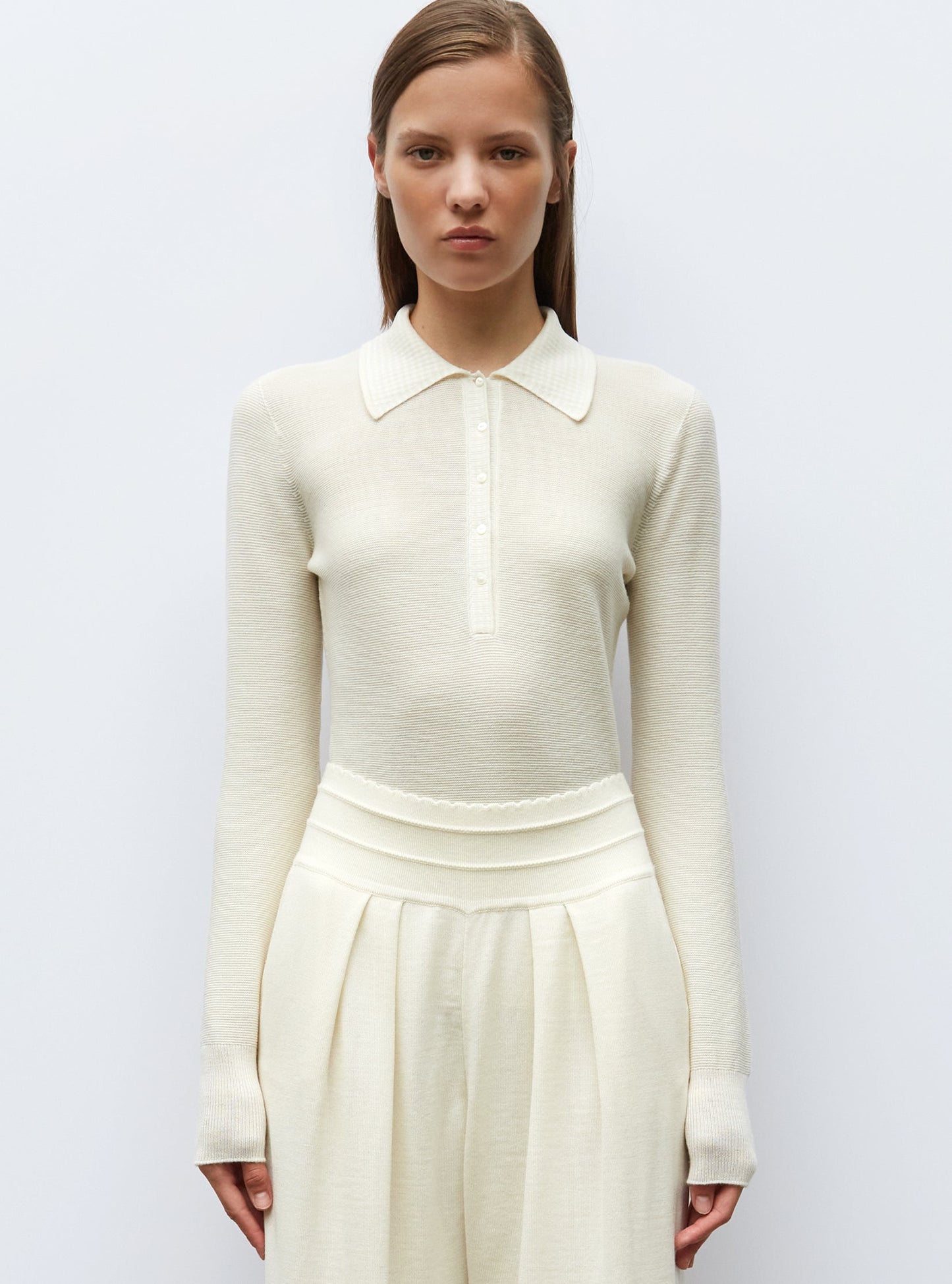 polo fin en maille point mousse