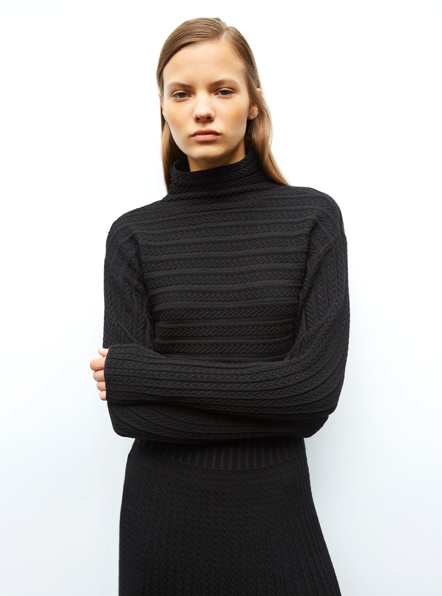 robe longue maille plissée