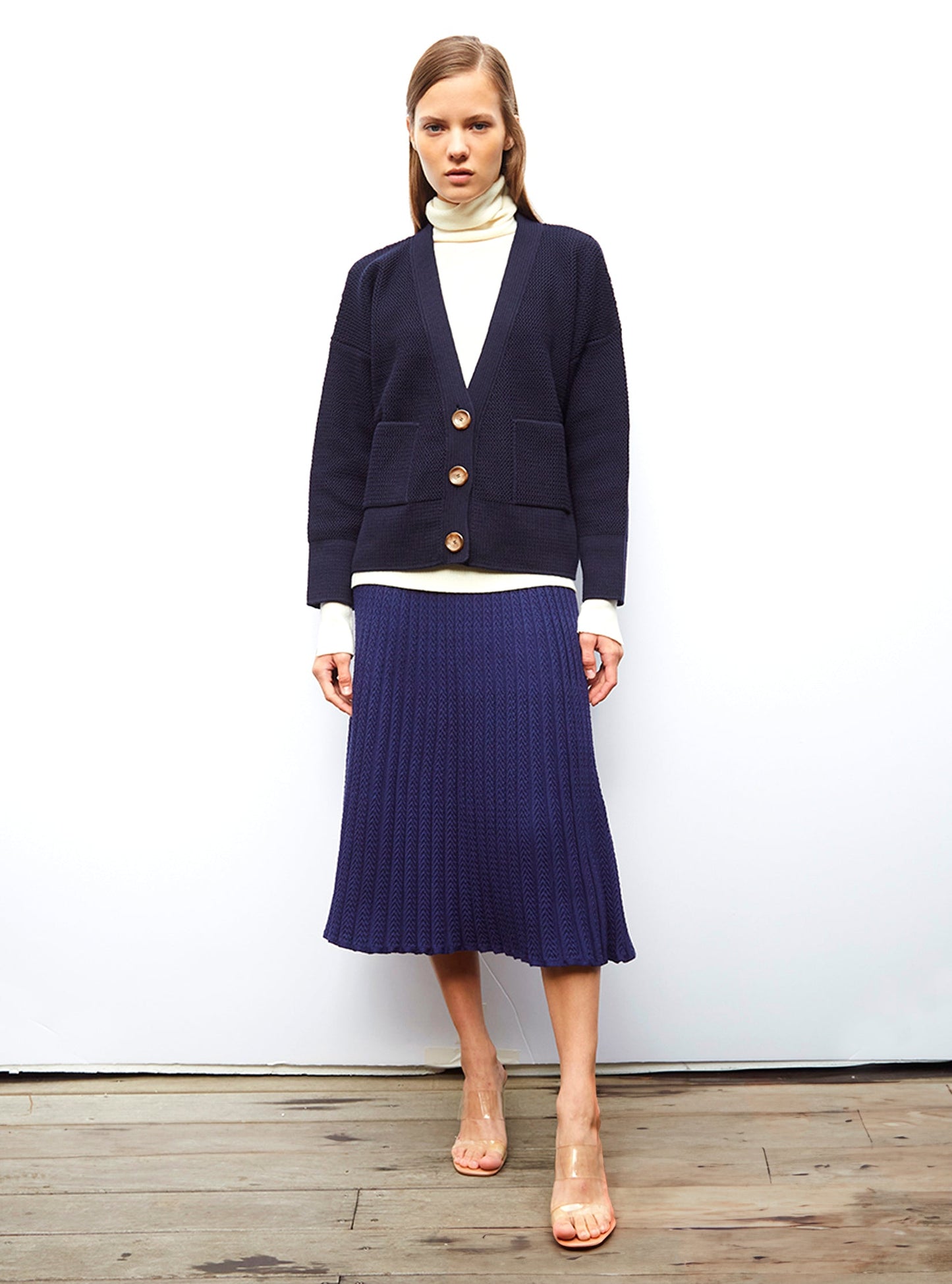 grand cardigan en maille ondulée