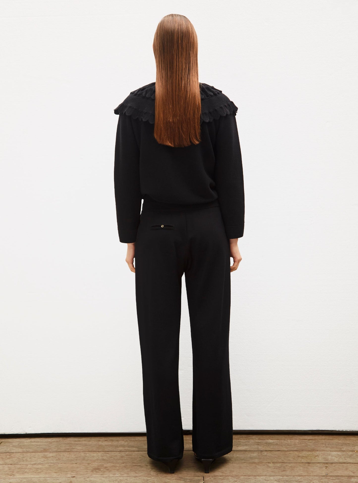 blouse en maille à maxi col