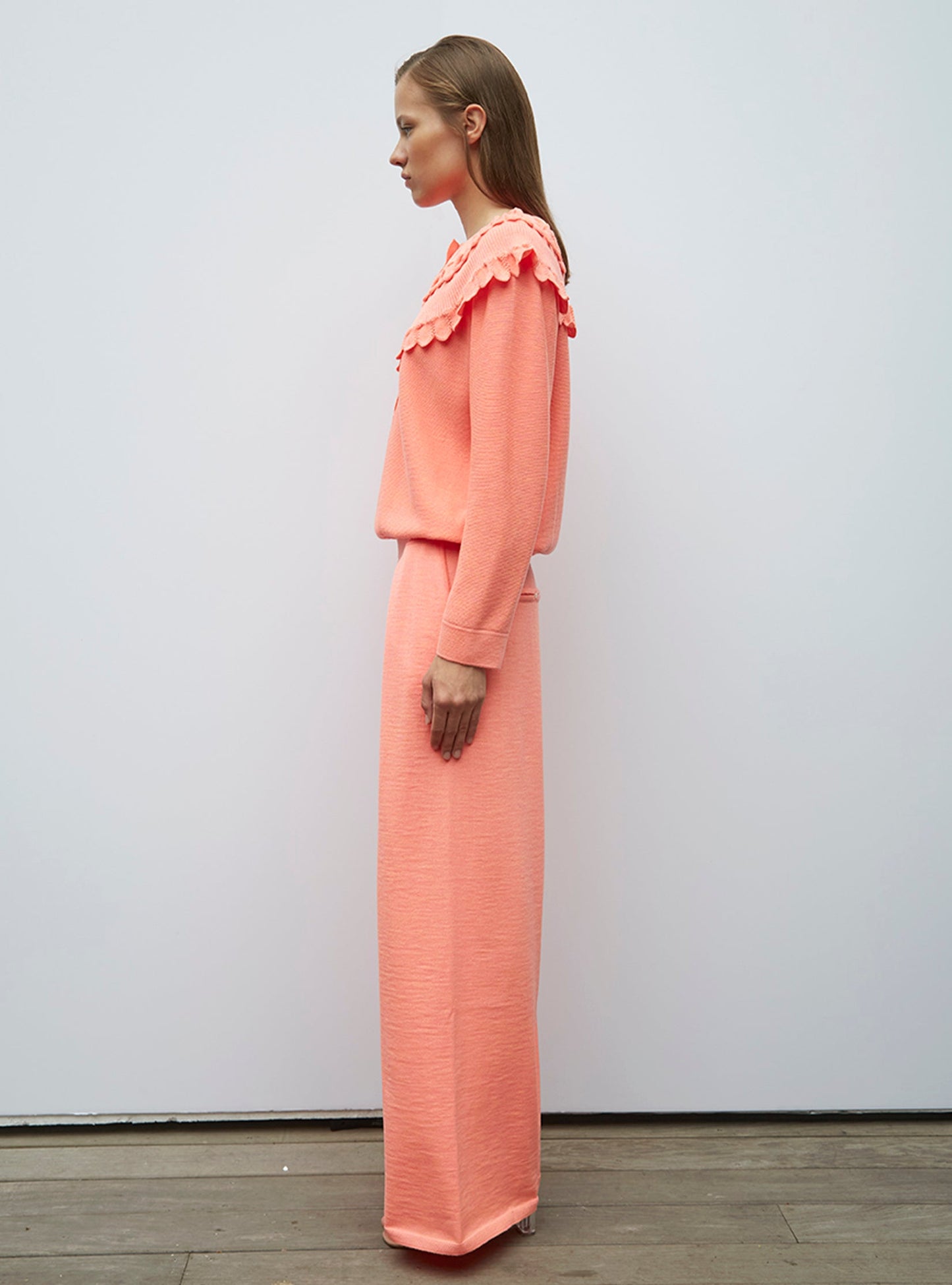 blouse en maille à maxi col