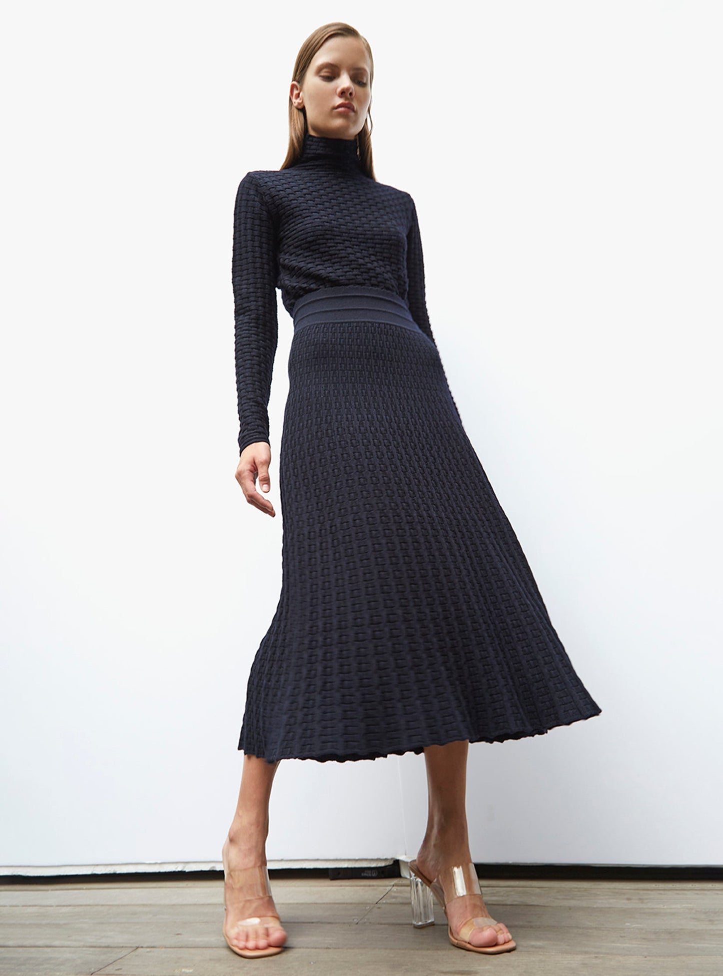 top fin en maille cannage