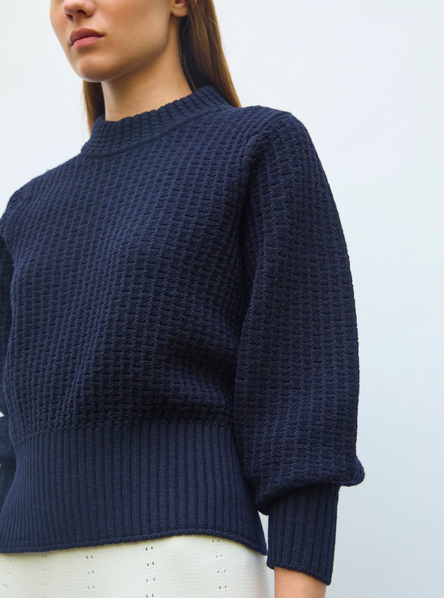 pull fin maille gaufrée