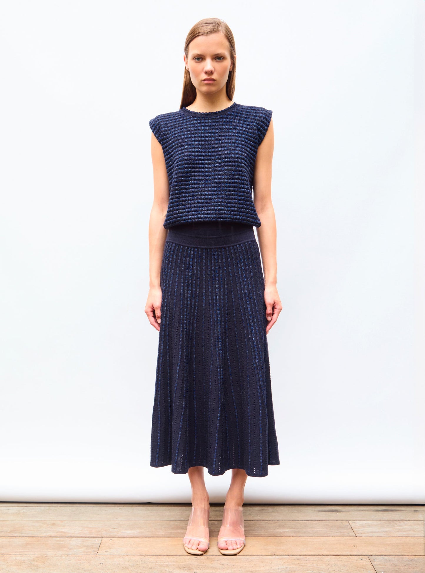 jupe longue maille bijou