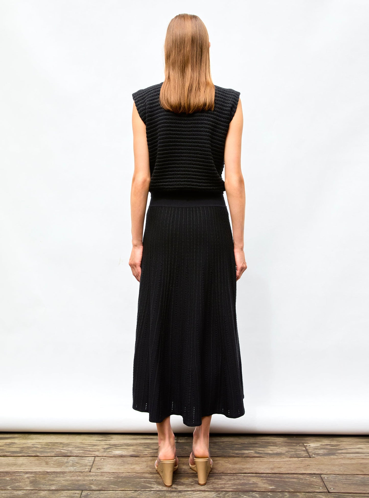 jupe longue maille bijou