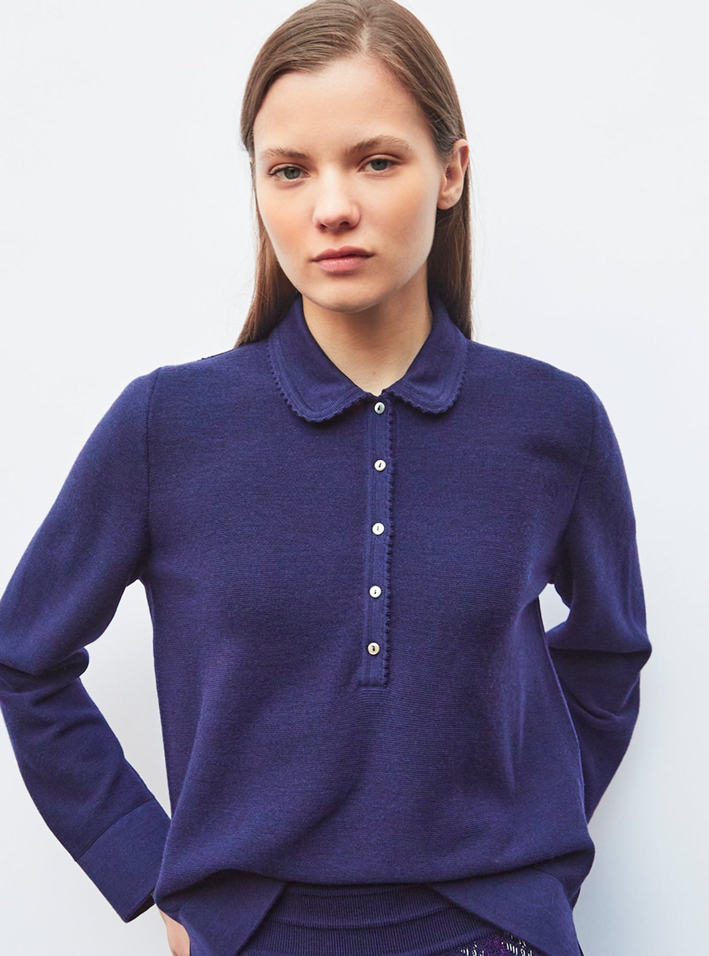 chemise maille col croquet