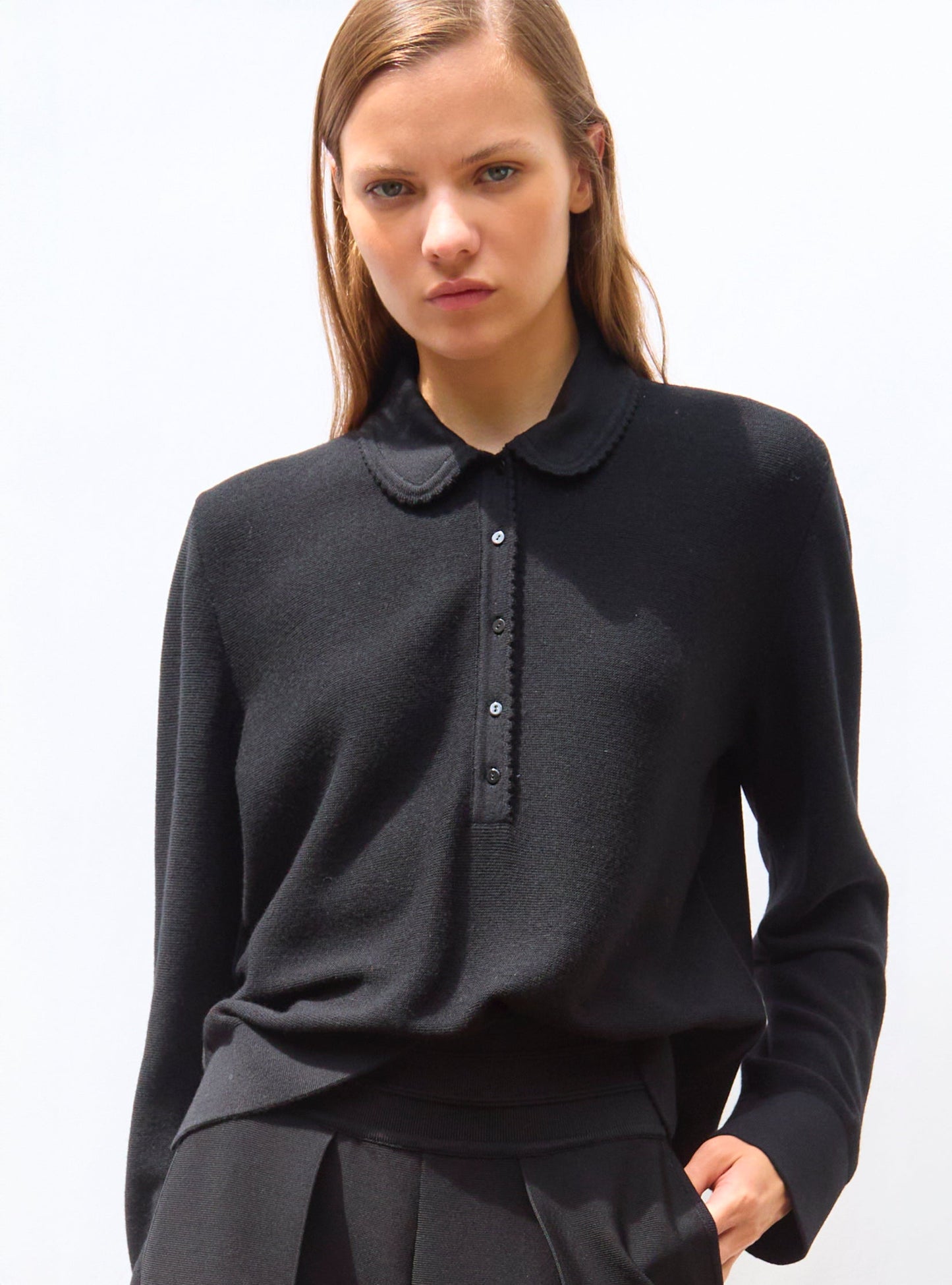 chemise maille col croquet
