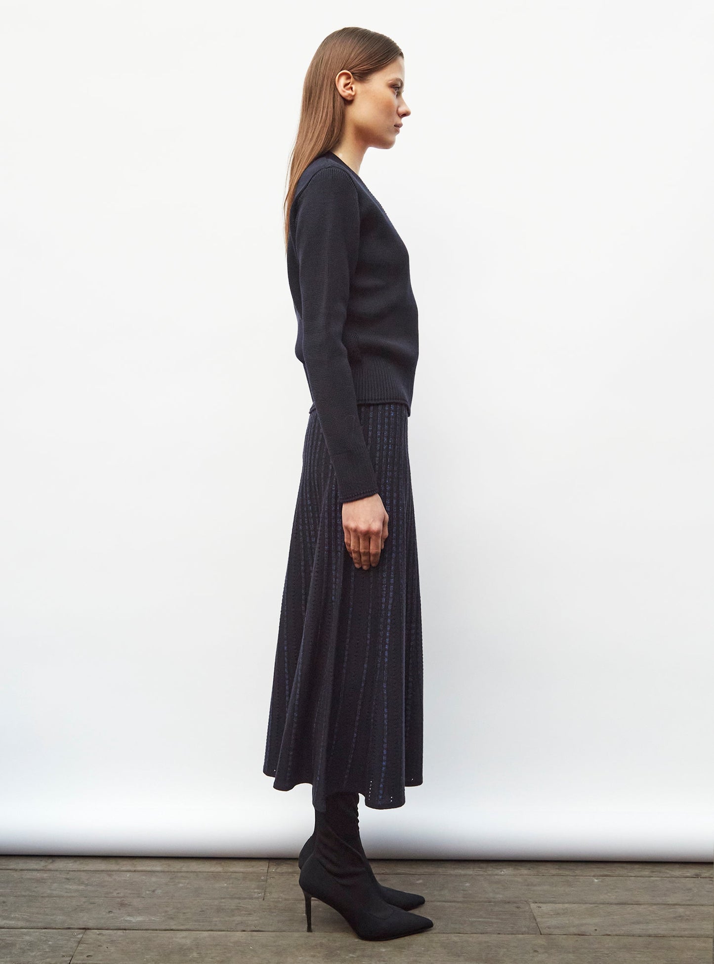 pull col v maille pleine