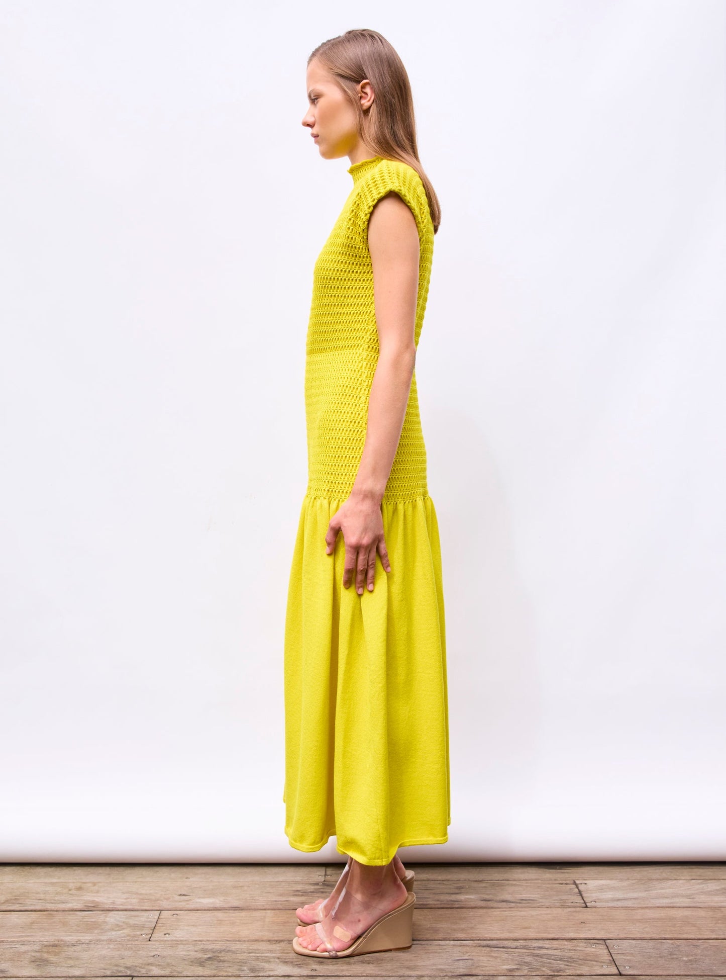 robe longue maille smockée