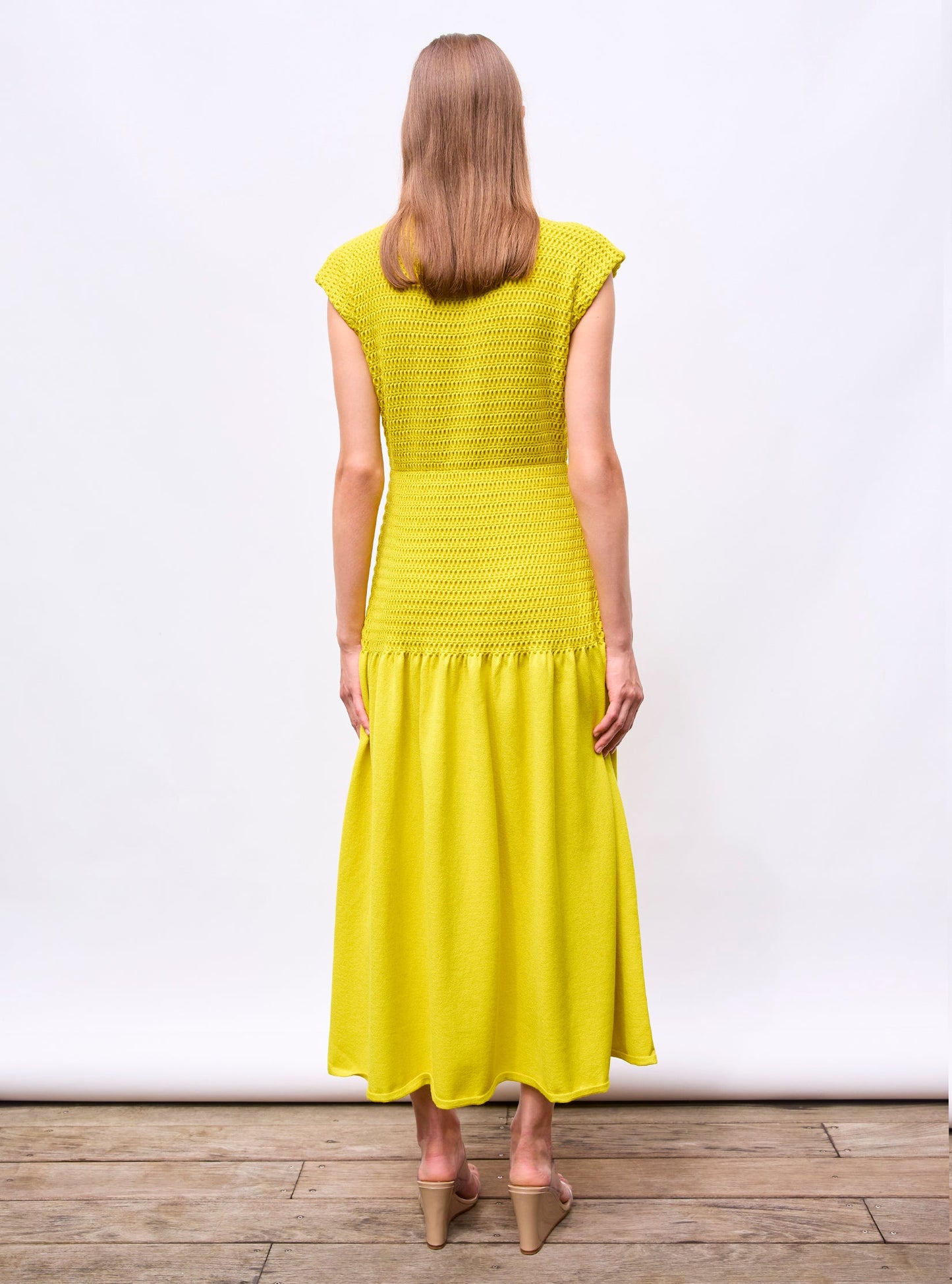 robe longue maille smockée