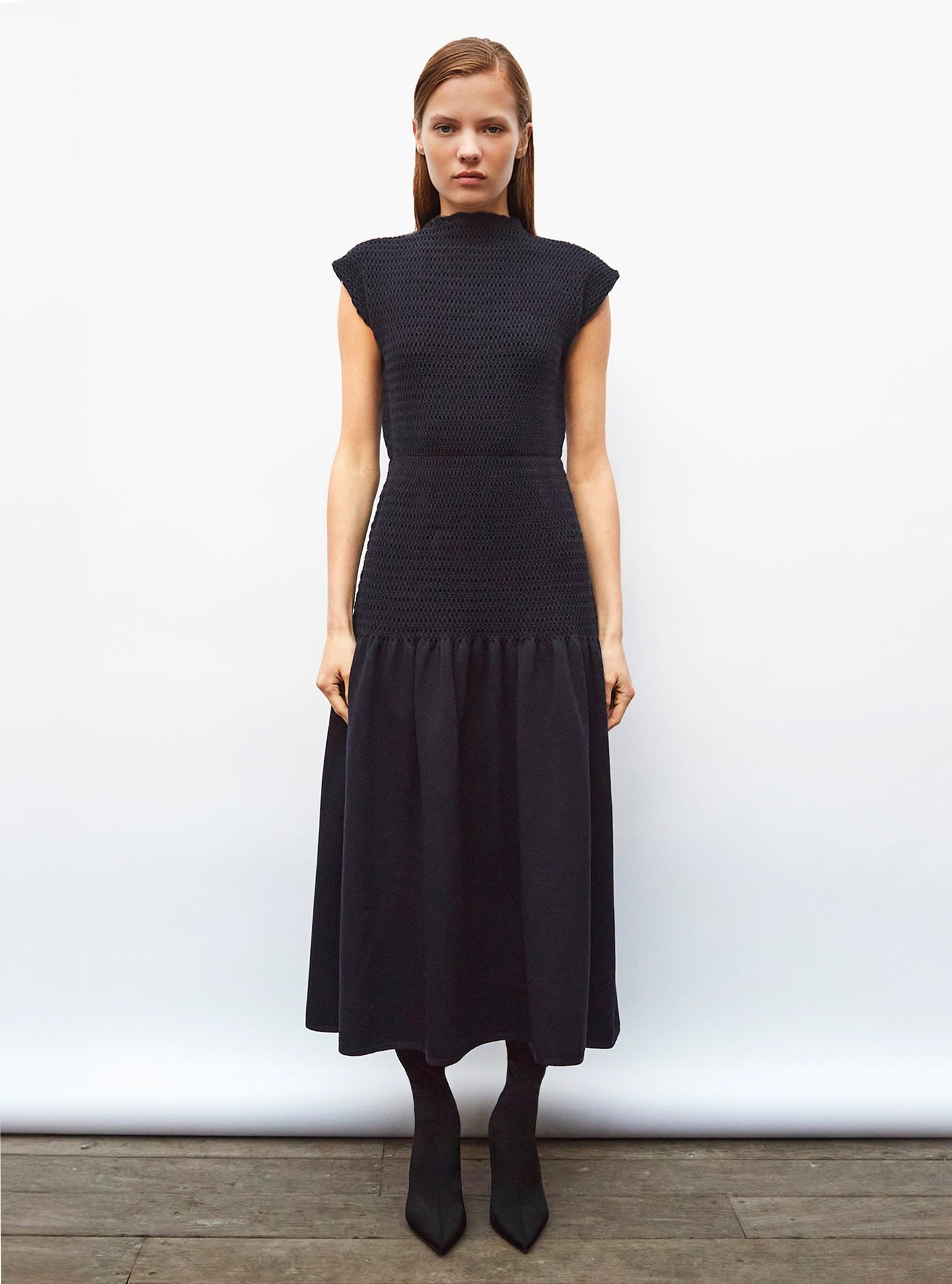 robe longue maille smockée