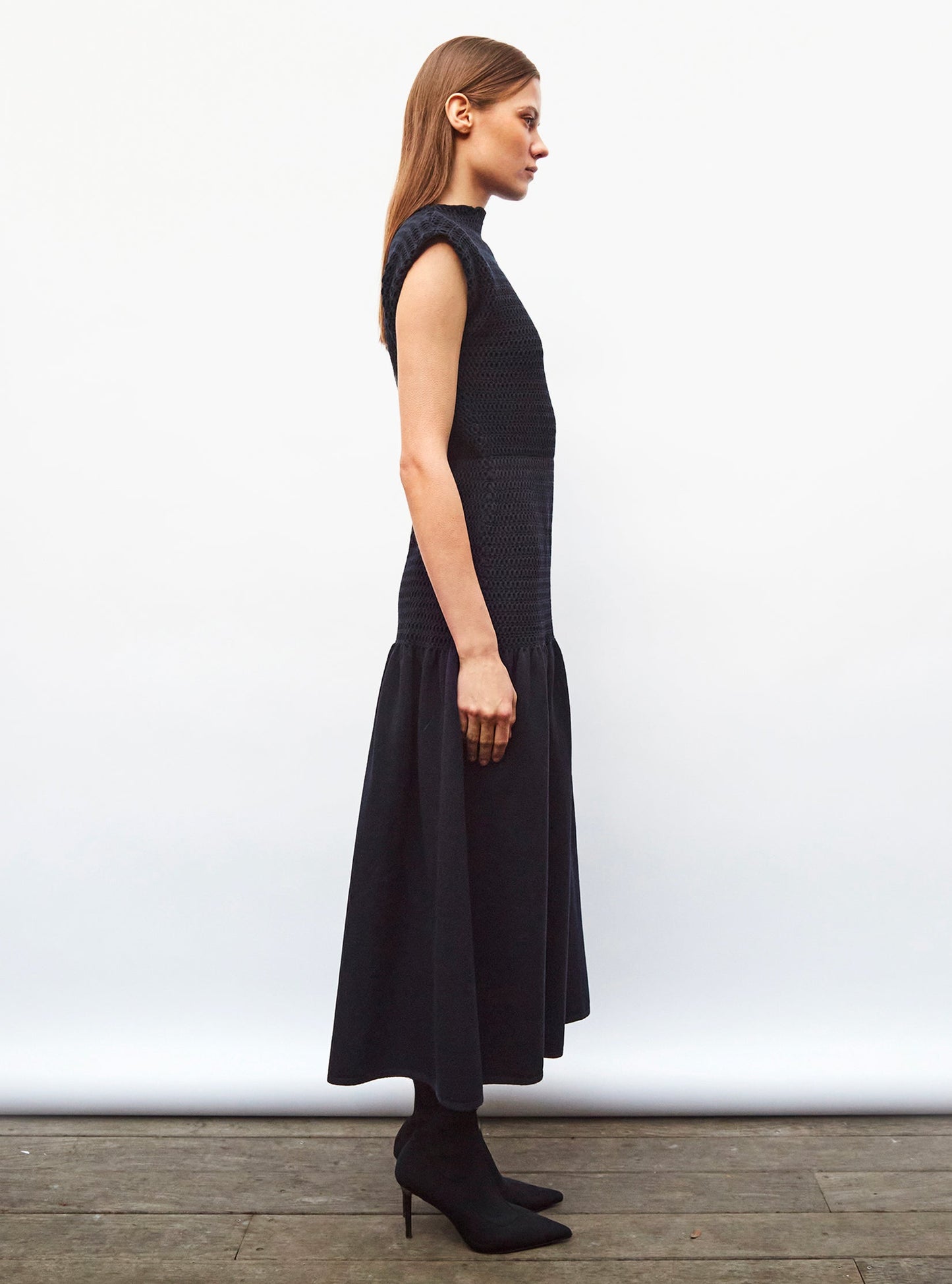 robe longue maille smockée