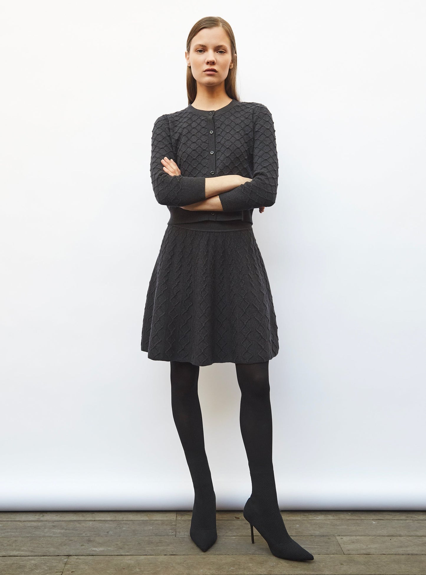 cardigan maille boutis