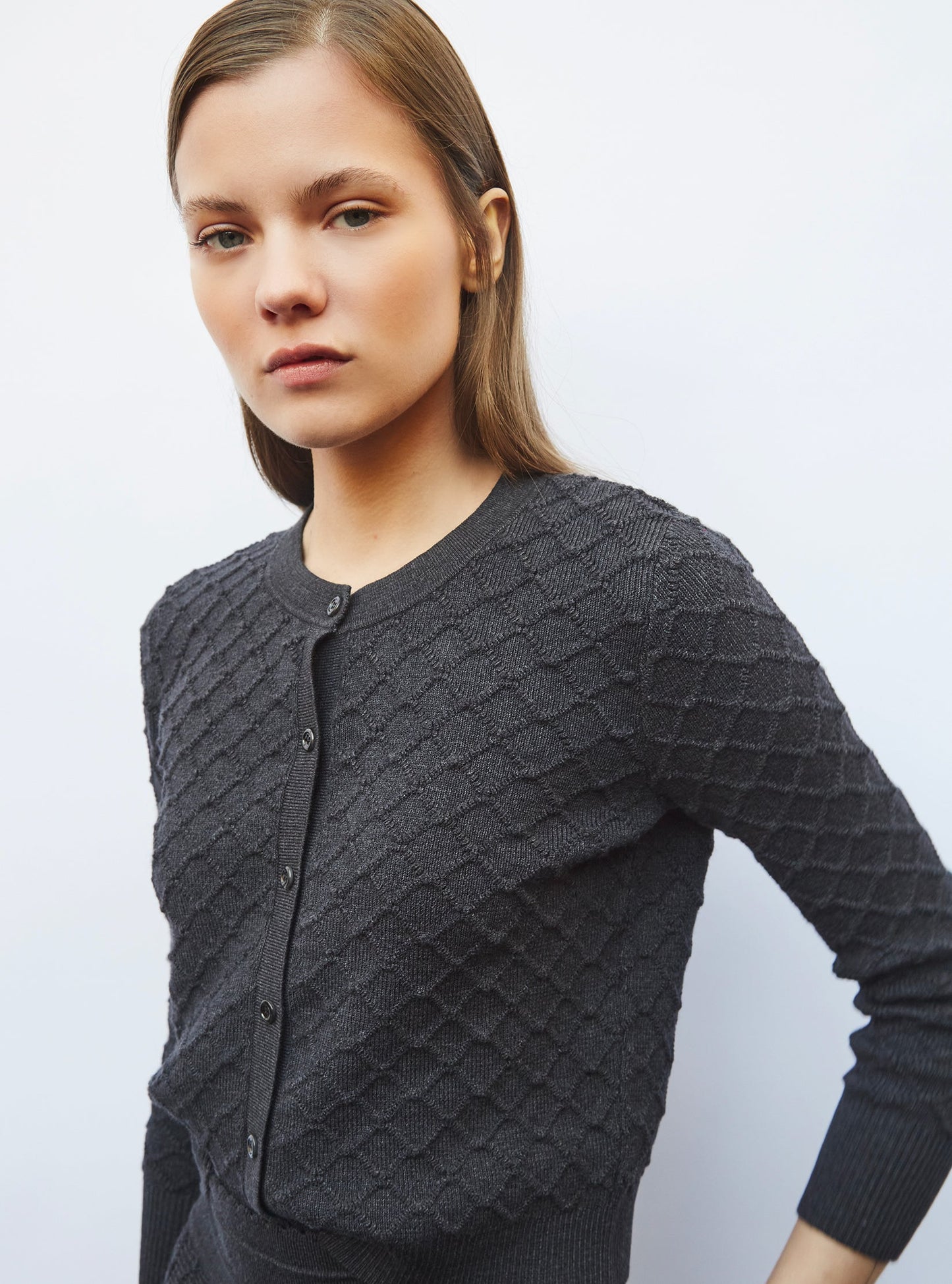 cardigan maille boutis