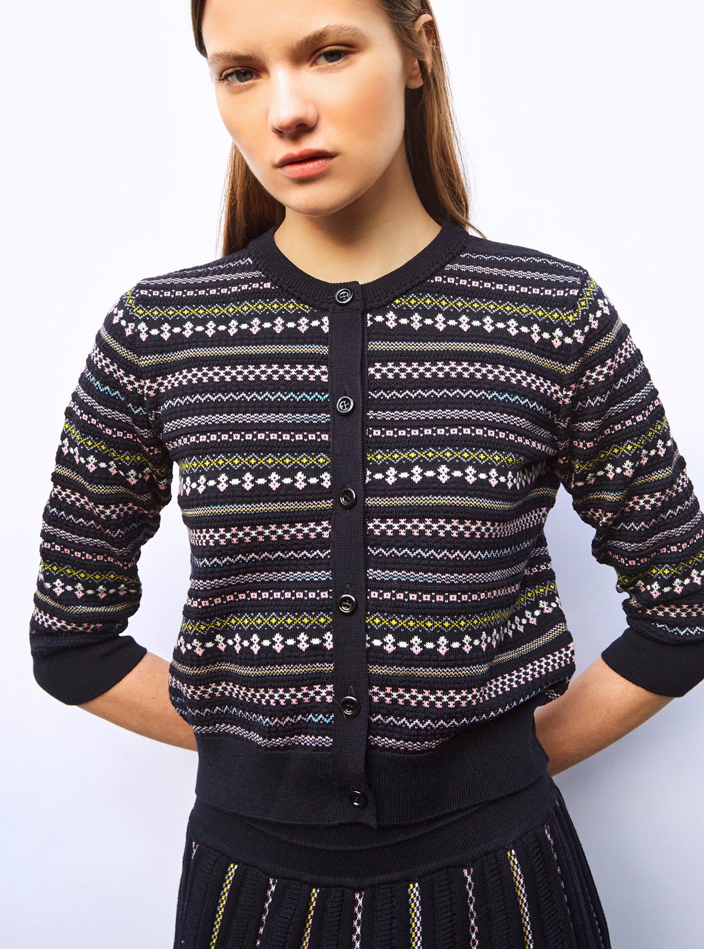 cardigan maille jacquard fair isle