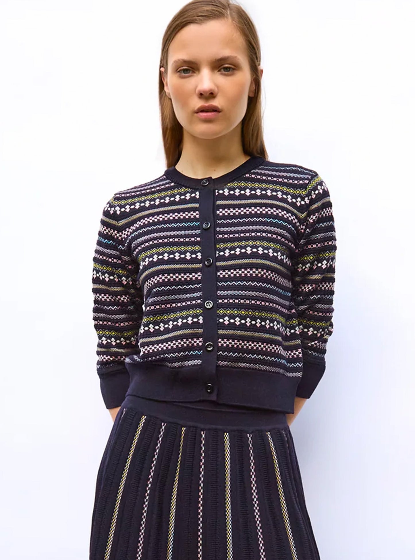cardigan maille jacquard fair isle