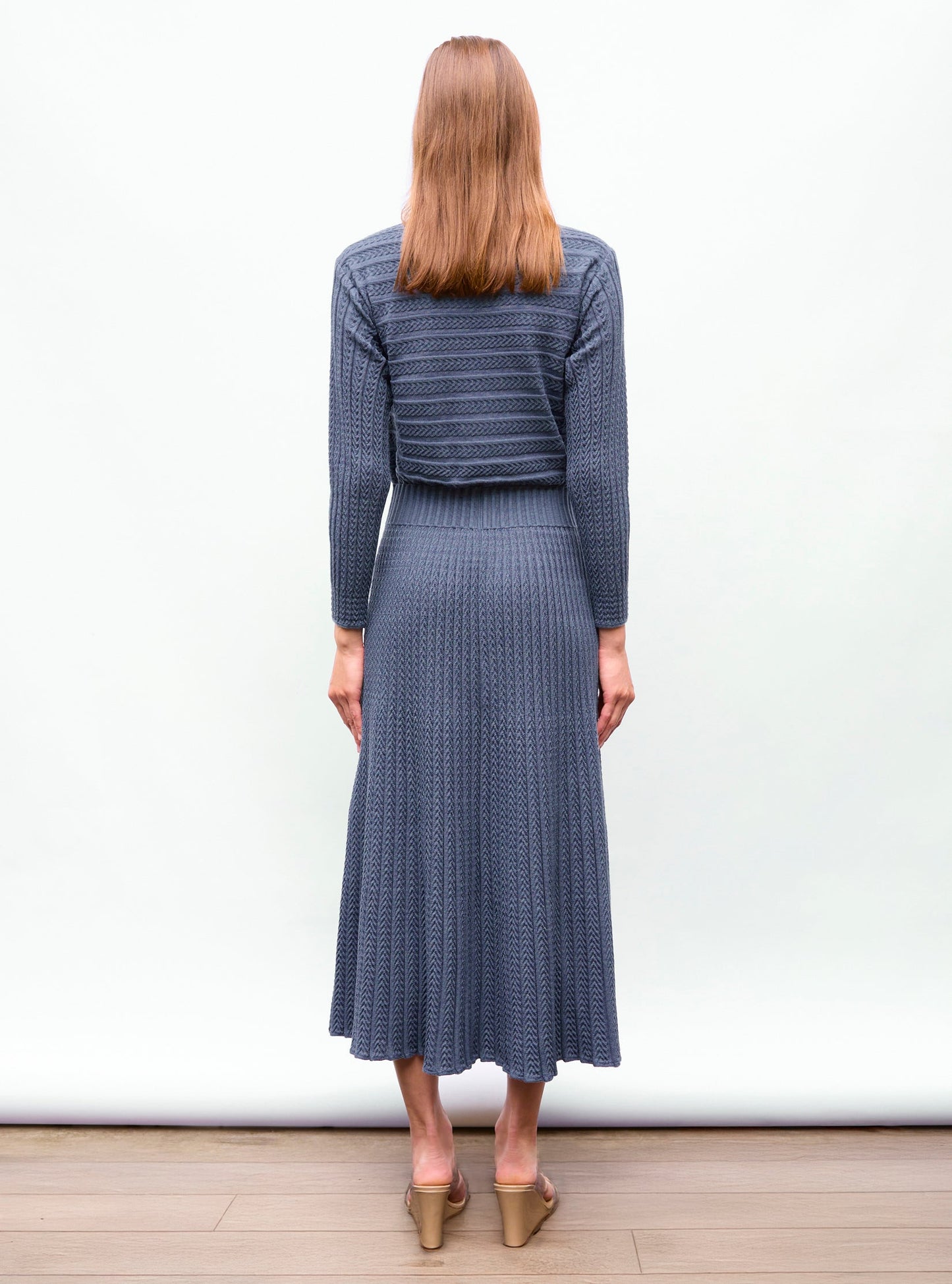 robe longue maille plissée