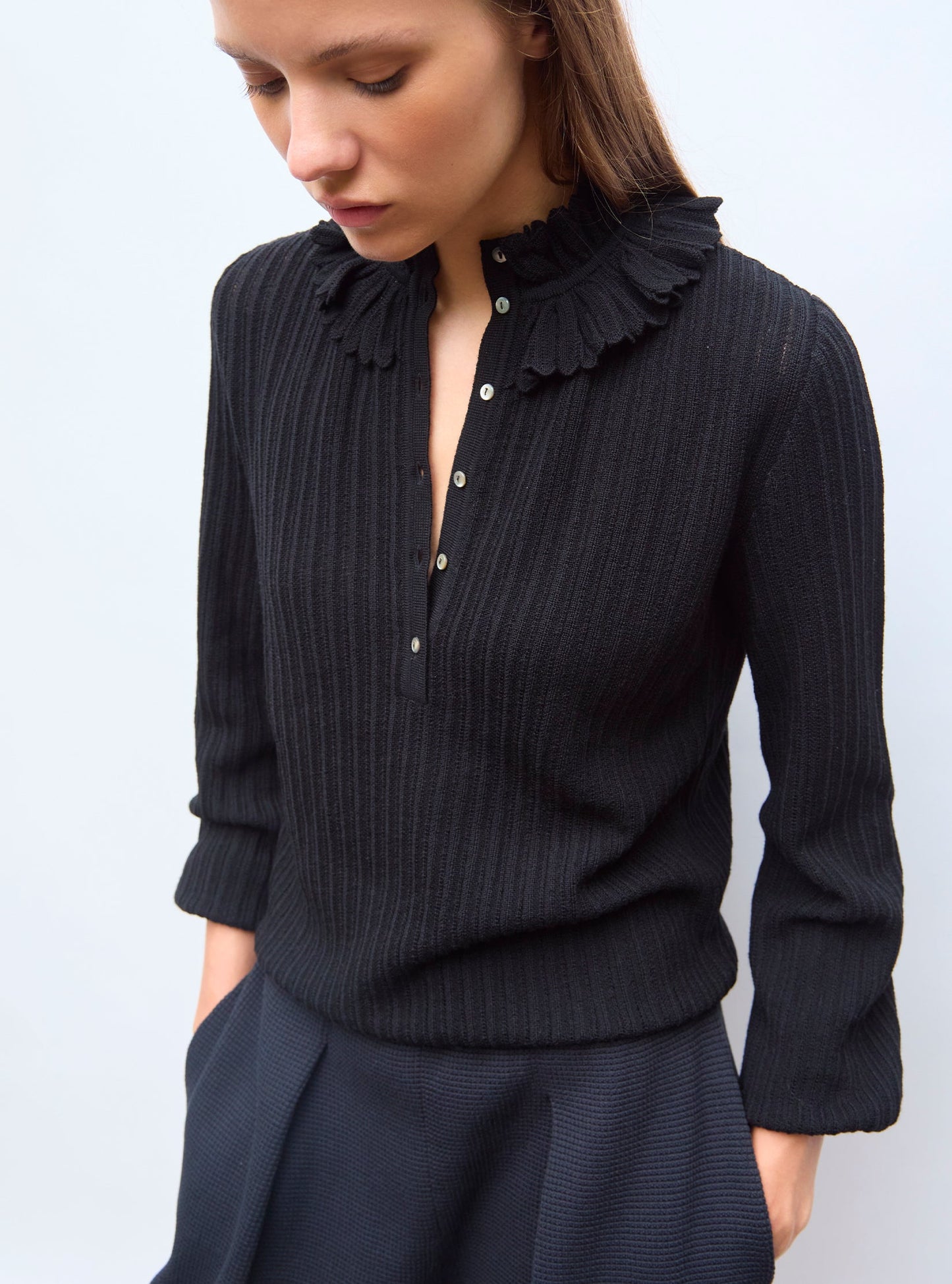 blouse maille mini-chevrons