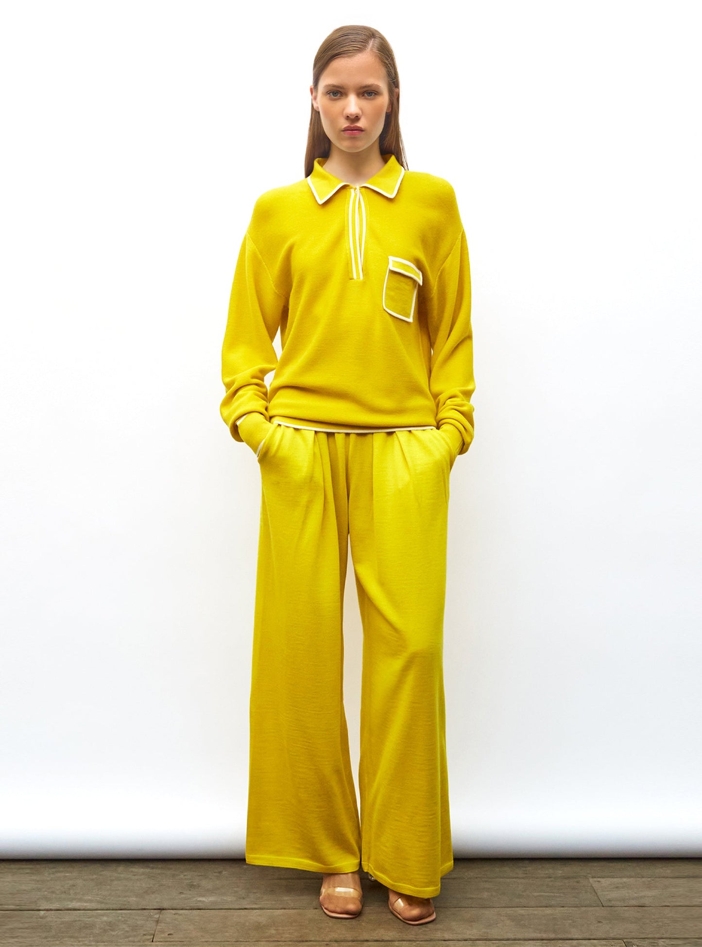 chemise maille col gansé