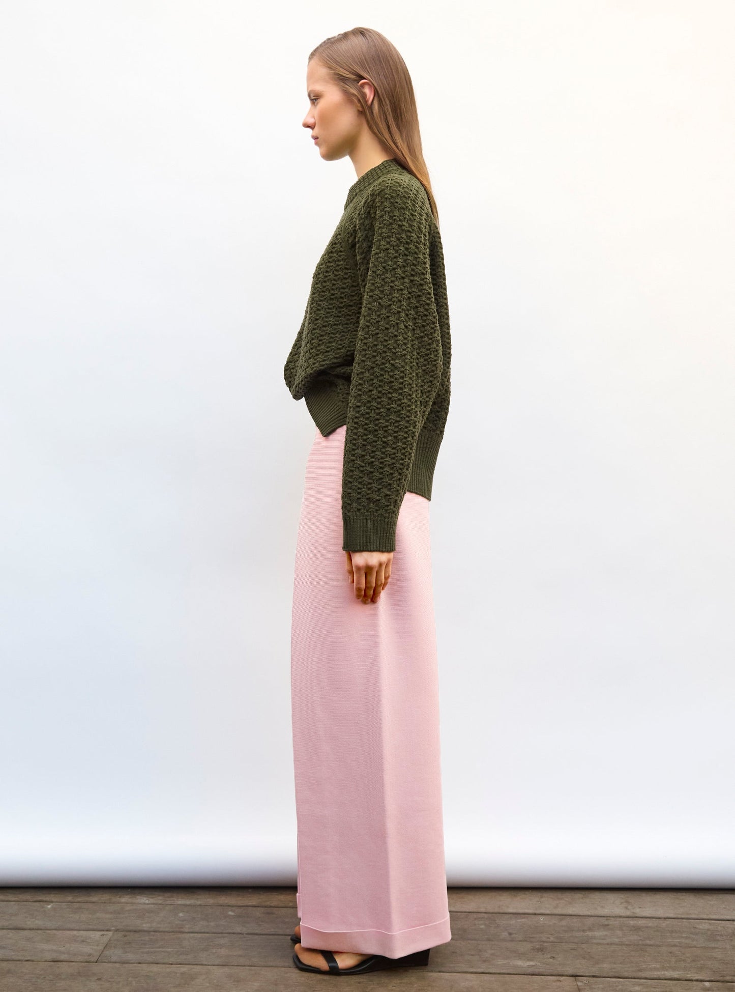 pull loose maille entrelacée