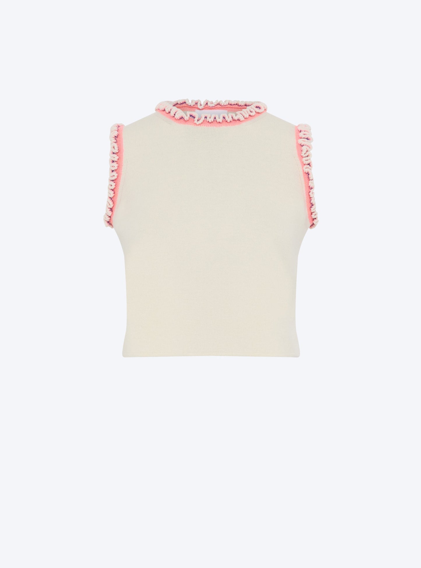 top maille à mini volants