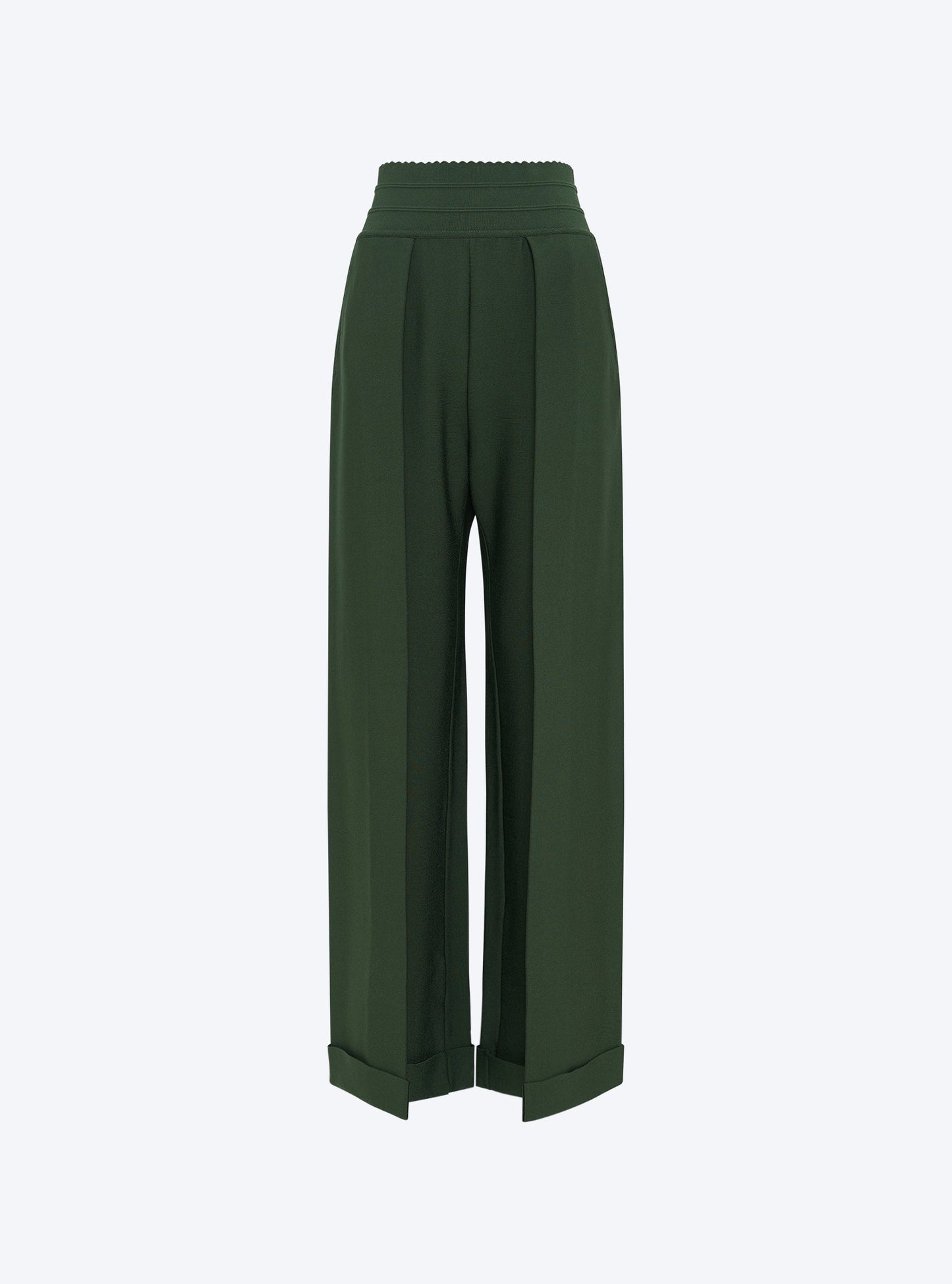 pantalon taille haute maille couture