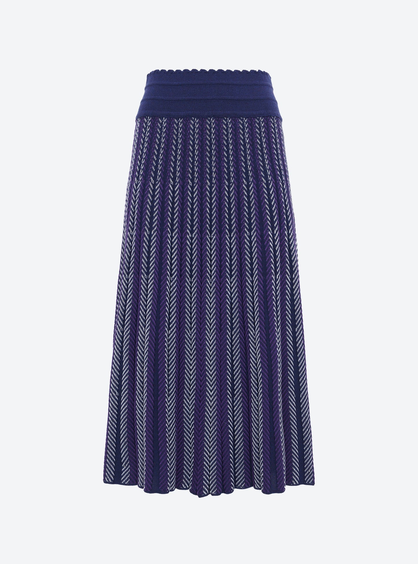 jupe longue maille chevrons