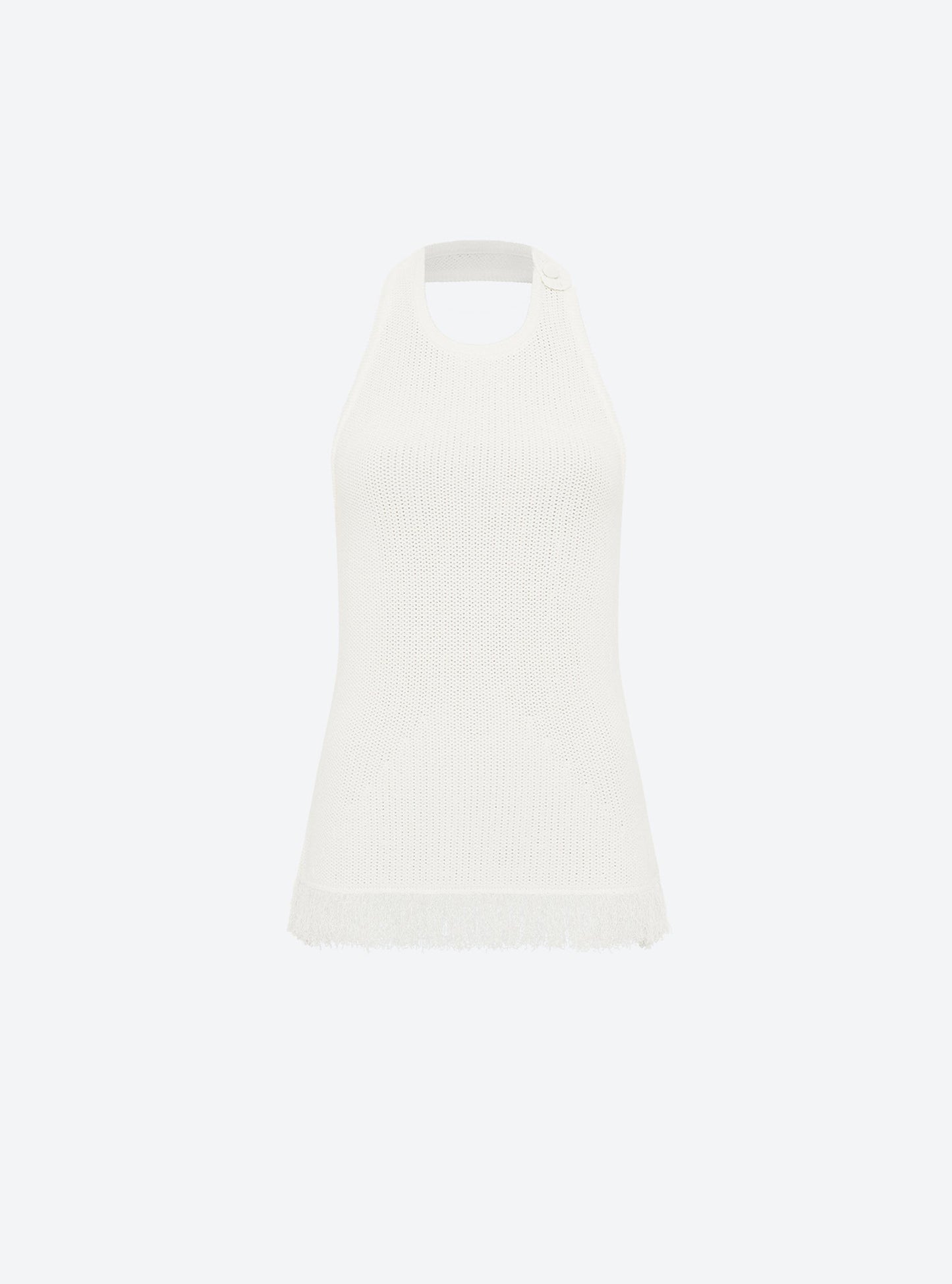 top maille à franges dos nu