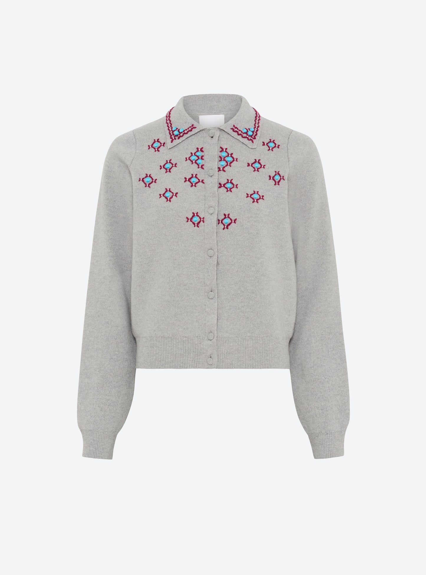 cardigan maille brodé main